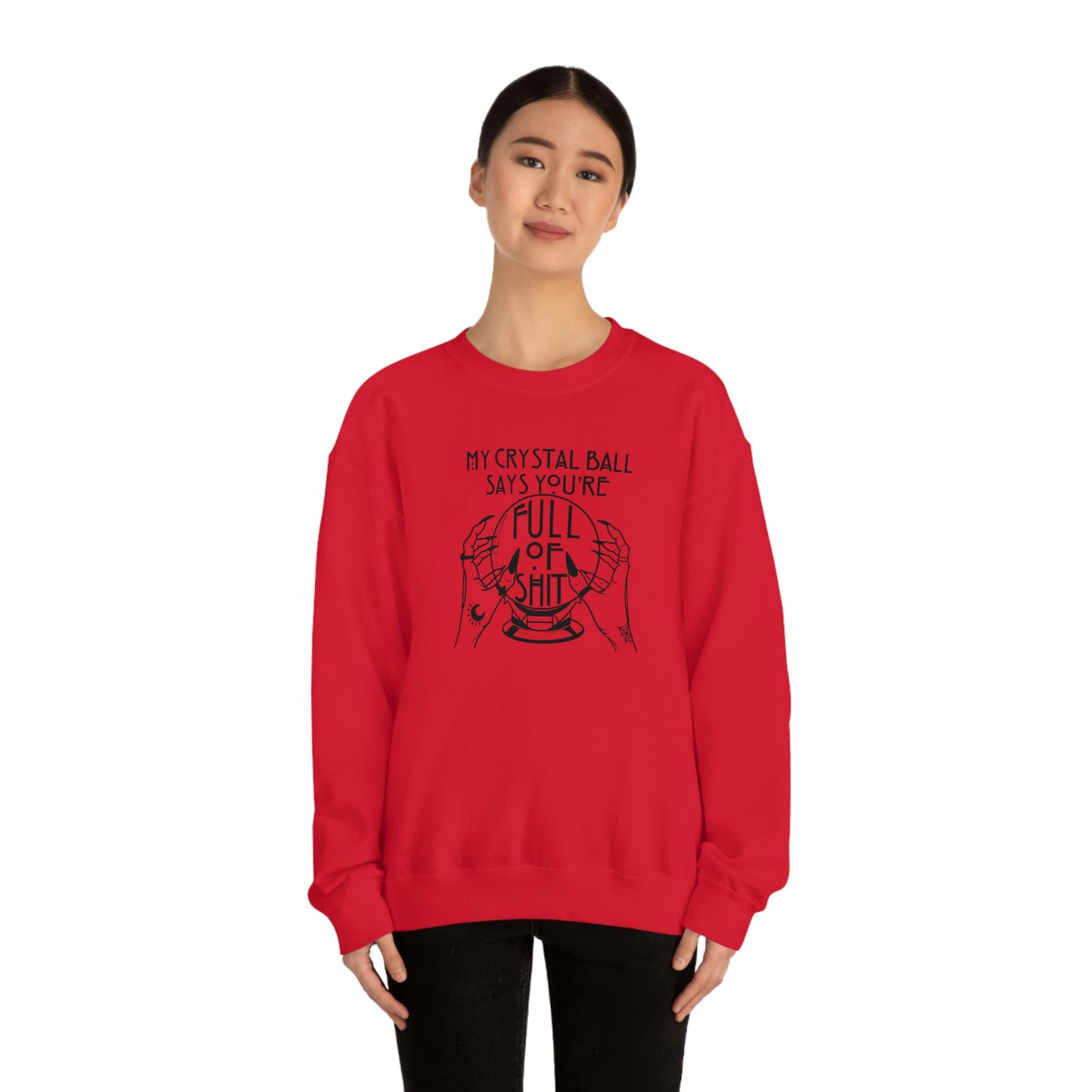 My Crystal Ball Black Font White unisex heavy blend crewneck sweatshirt