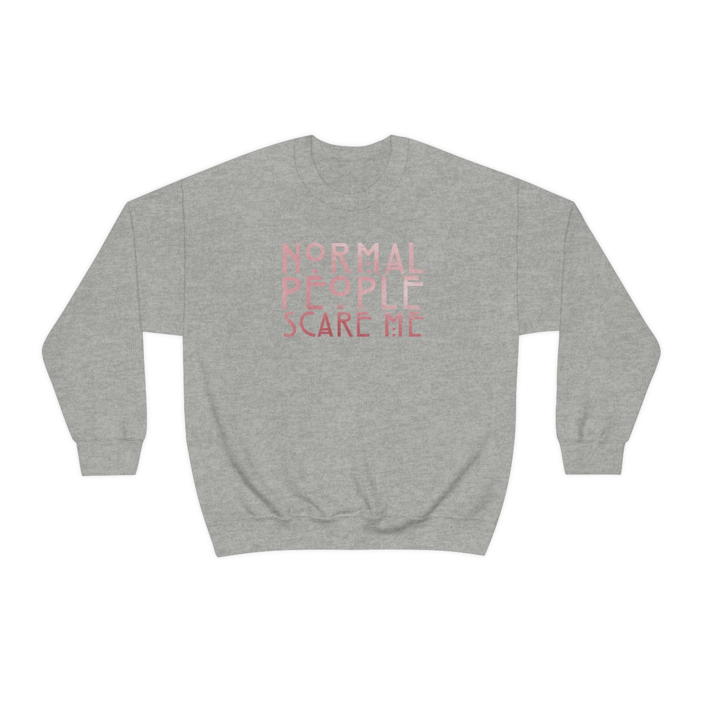 Normal People Scare Me Pink unisex heavy blend crewneck sweatshirt