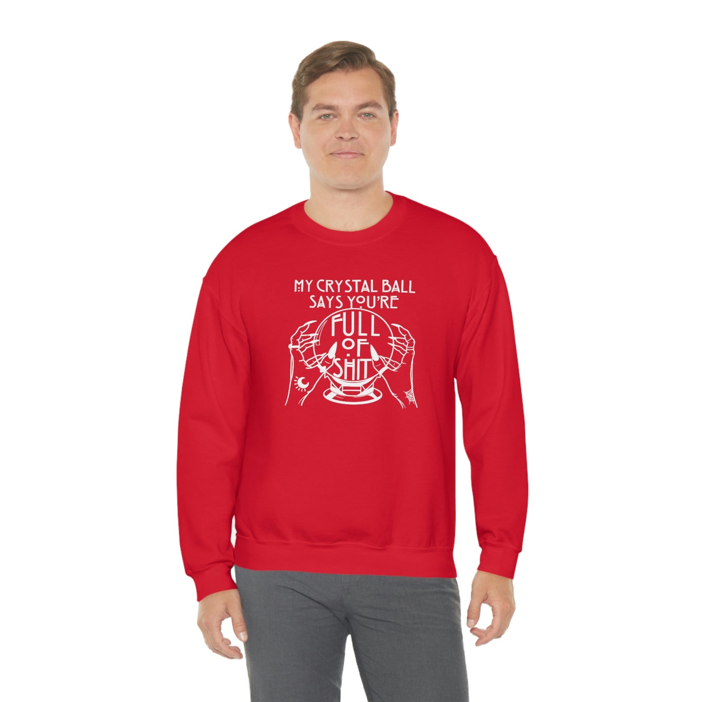 My Crystal Ball White Font unisex heavy blend crewneck sweatshirt