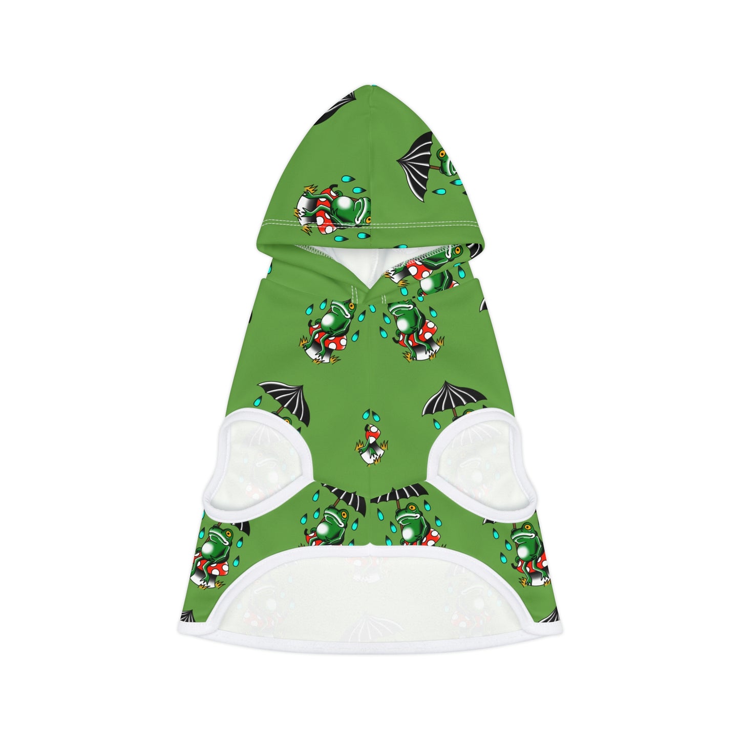 Rainy Day Frog Green Dog Hoodie
