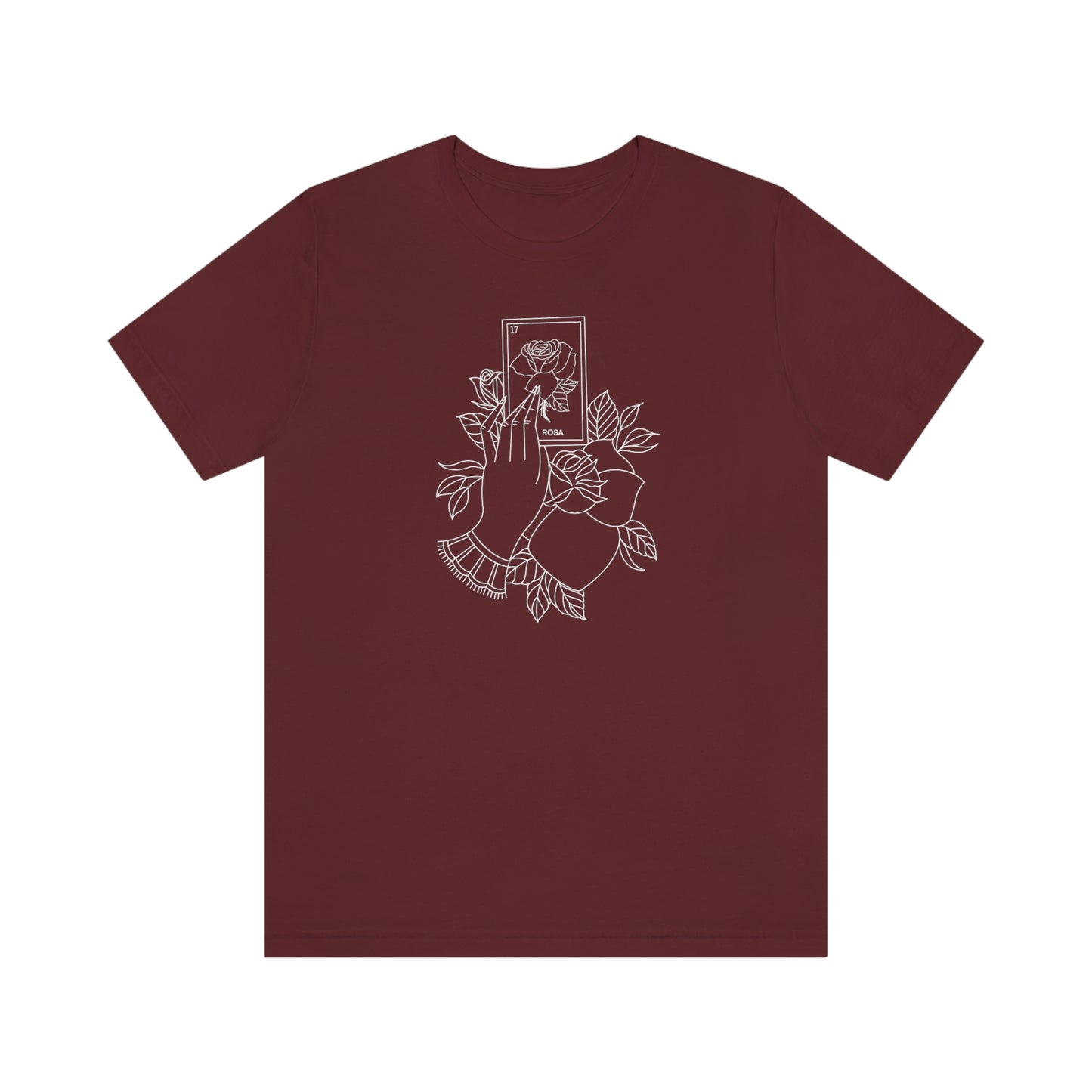 Rosa Card White Lines Unisex Jersey Short Sleeve Tee