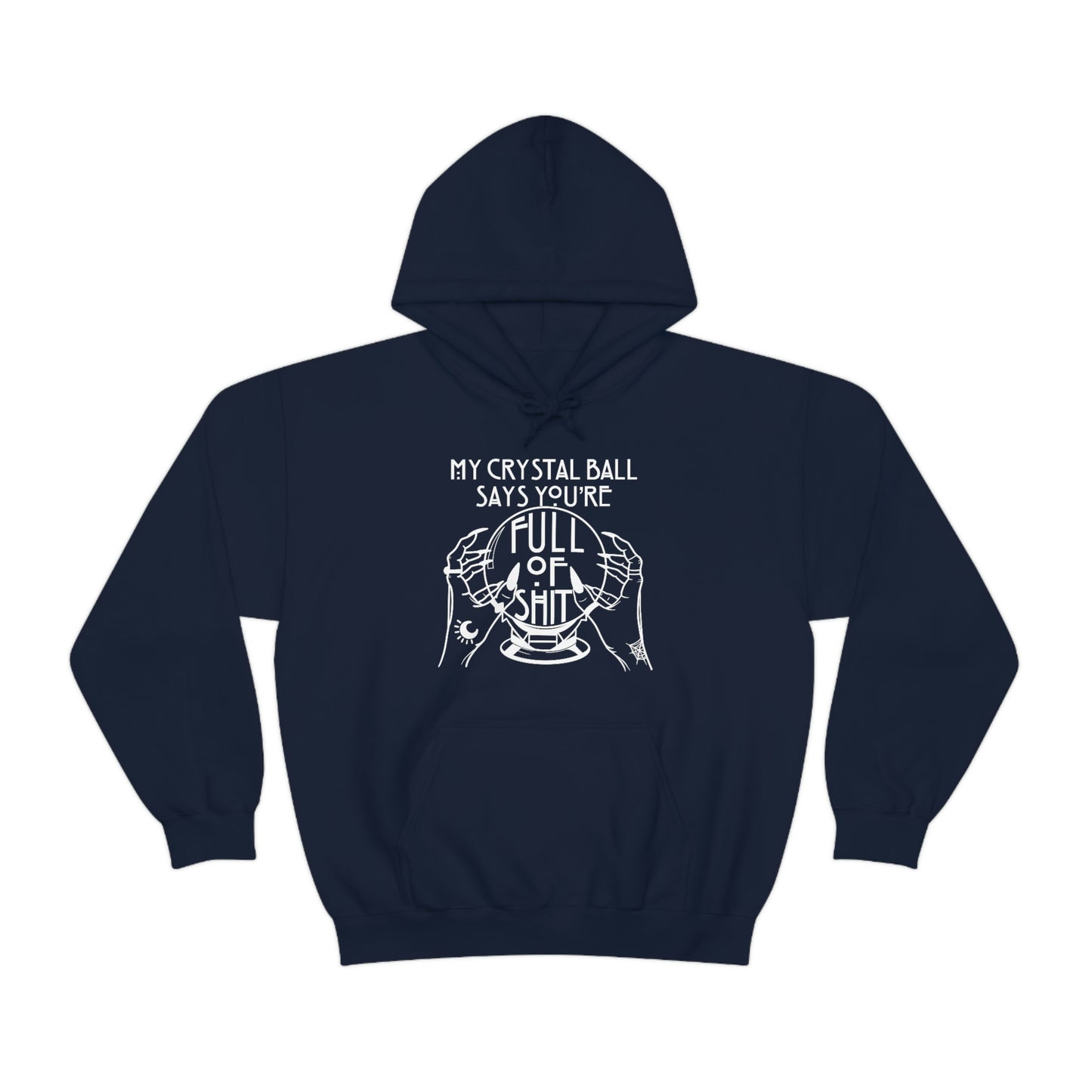 My Crystal Ball White Font Unisex Heavy Blend™ Hooded Sweatshirt