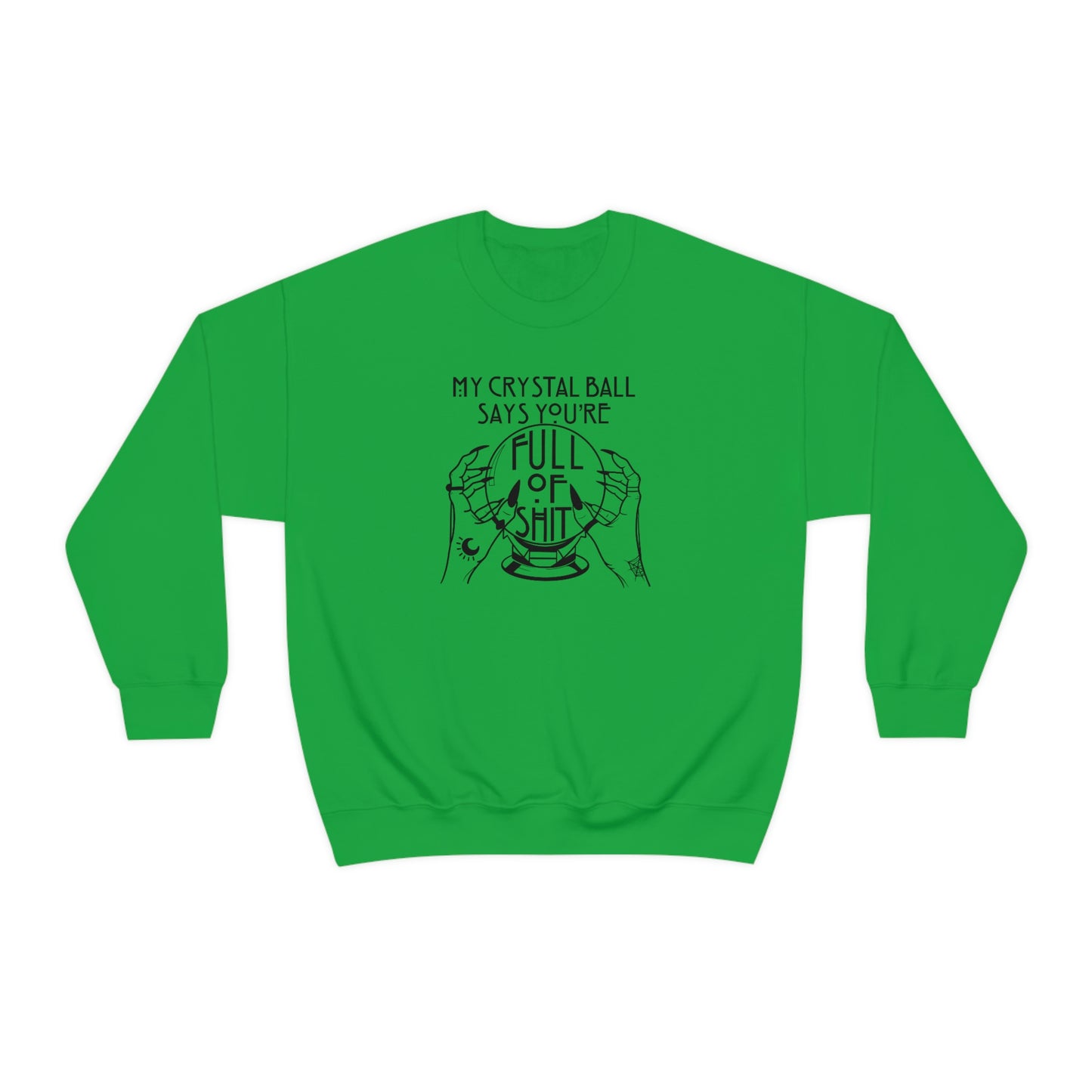 My Crystal Ball Black Font White unisex heavy blend crewneck sweatshirt