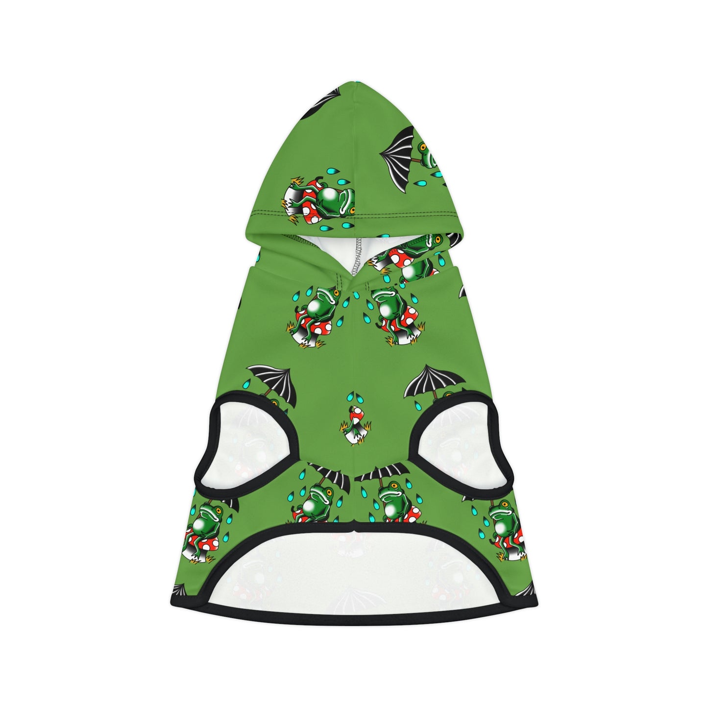 Rainy Day Frog Green Dog Hoodie