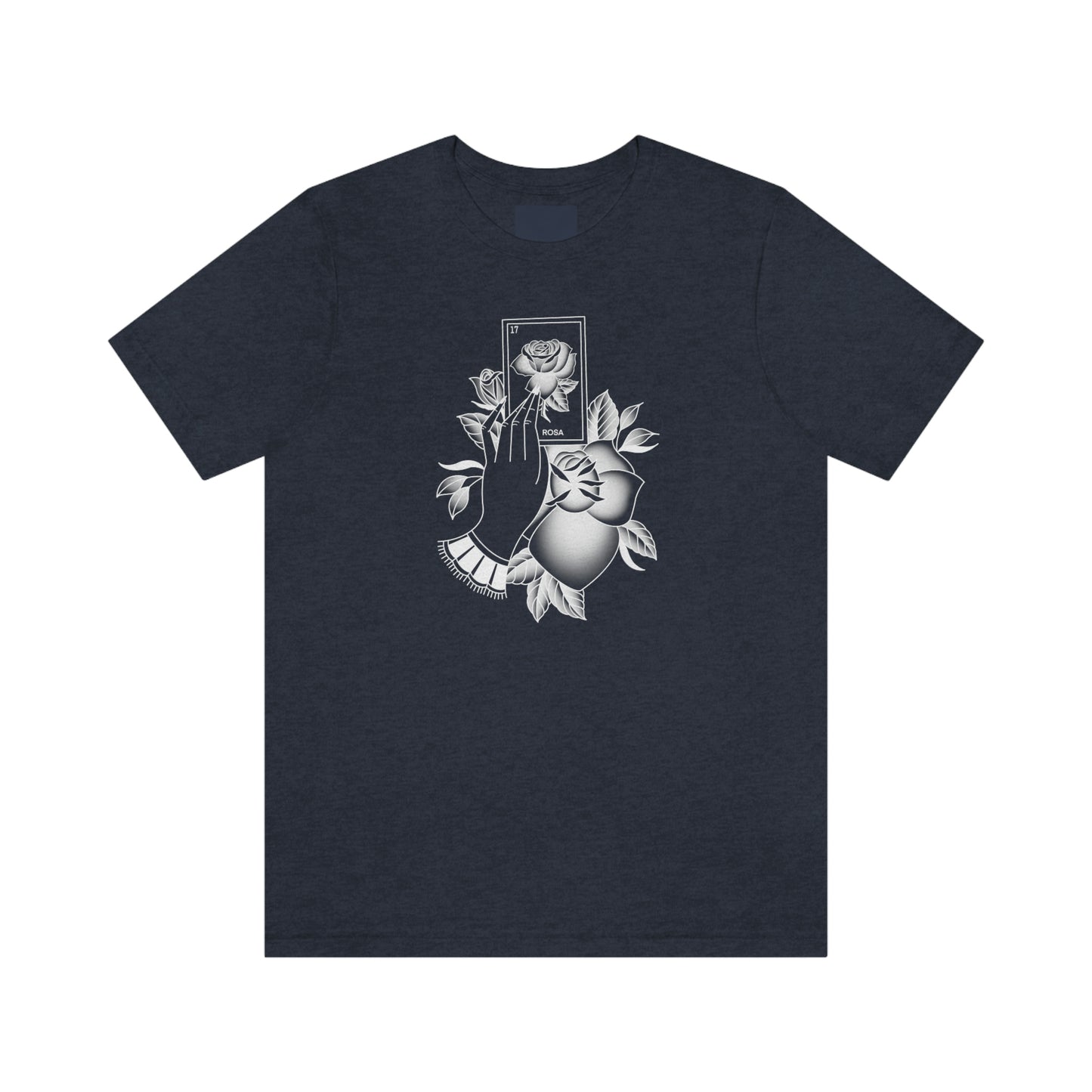 Rosa Card White Shaded Unisex Jersey Short Sleeve Tee