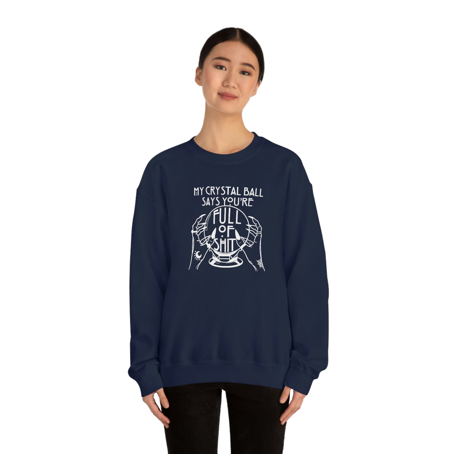 My Crystal Ball White Font unisex heavy blend crewneck sweatshirt
