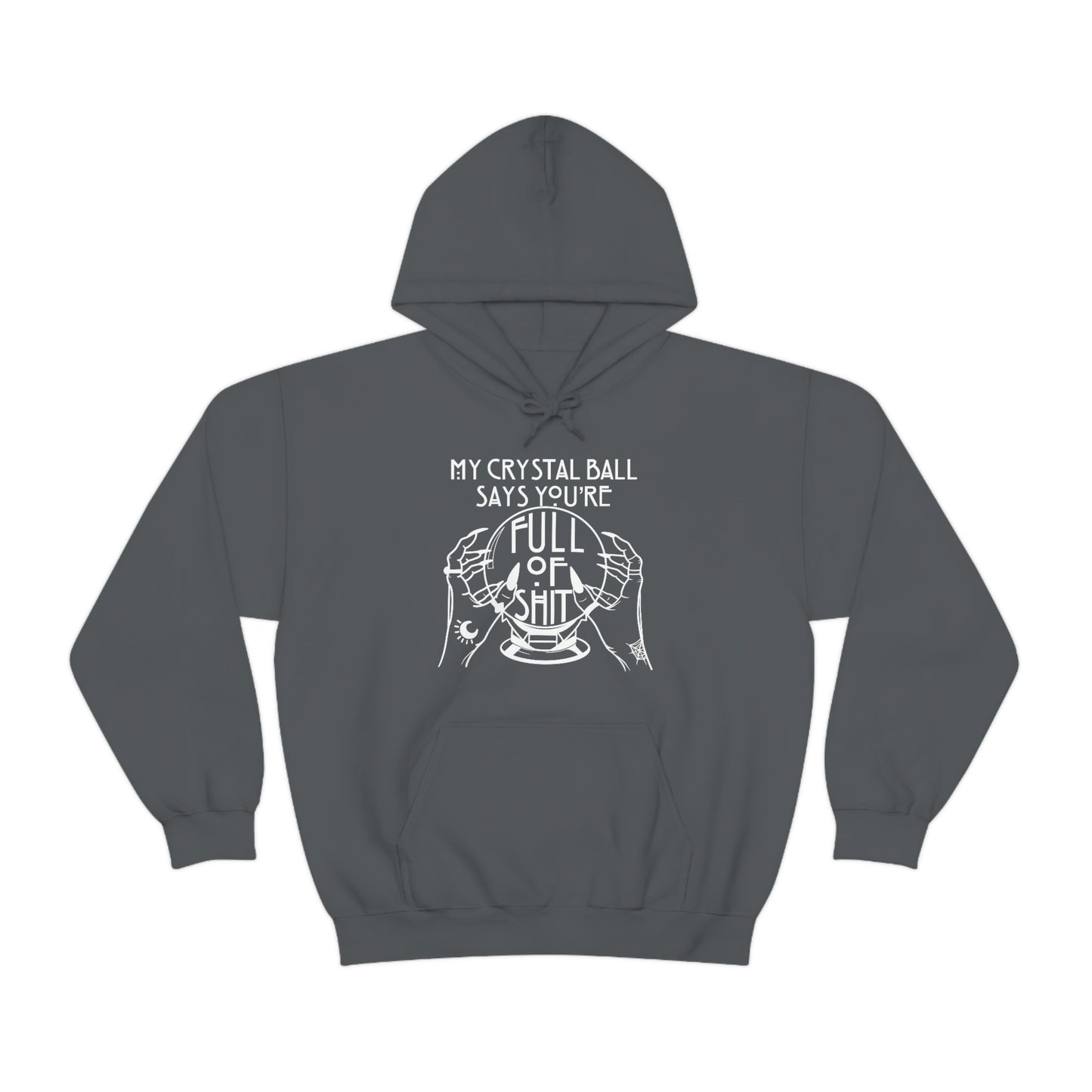 My Crystal Ball White Font Unisex Heavy Blend™ Hooded Sweatshirt