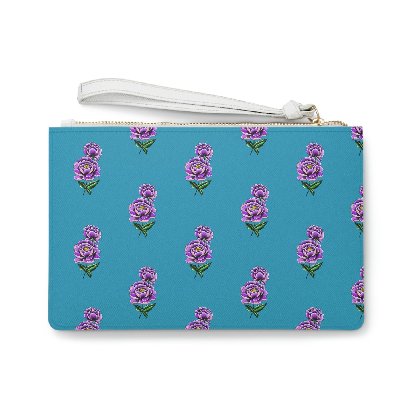Flower, Turquoise Clutch Bag