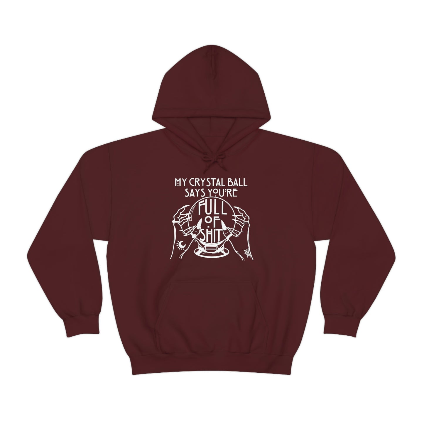 My Crystal Ball White Font Unisex Heavy Blend™ Hooded Sweatshirt