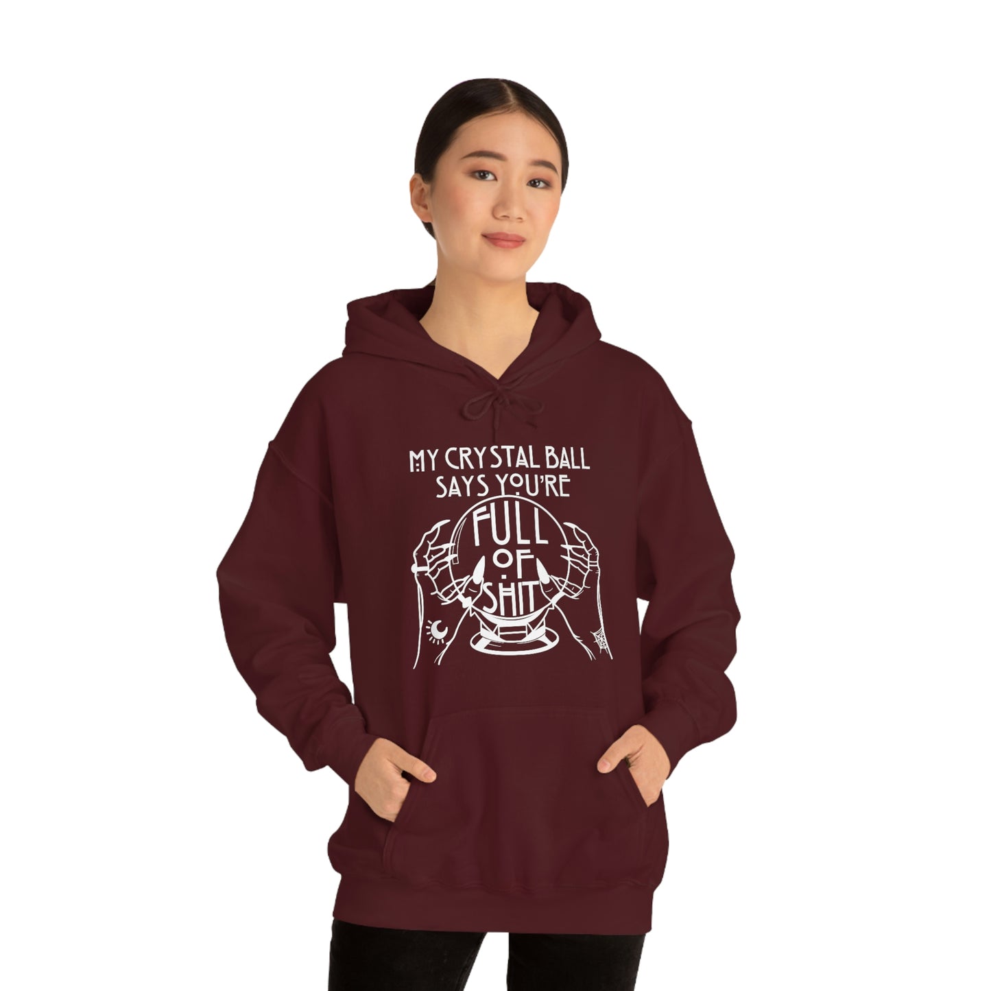 My Crystal Ball White Font Unisex Heavy Blend™ Hooded Sweatshirt