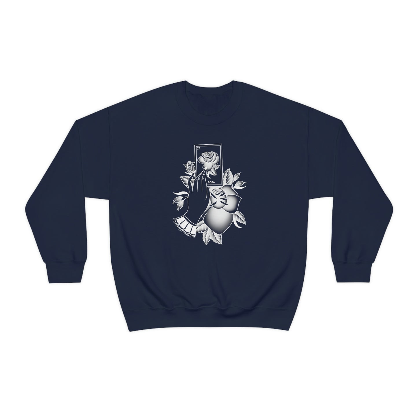 Rosa Card Shaded White unisex heavy blend crewneck sweatshirt