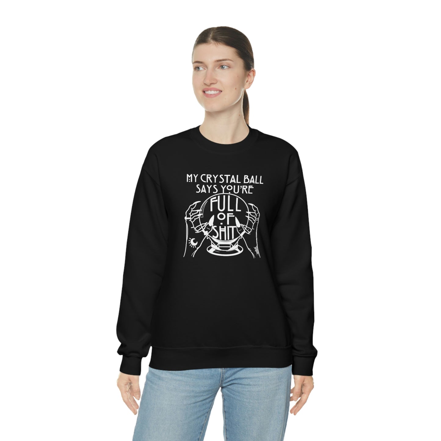 My Crystal Ball White Font unisex heavy blend crewneck sweatshirt