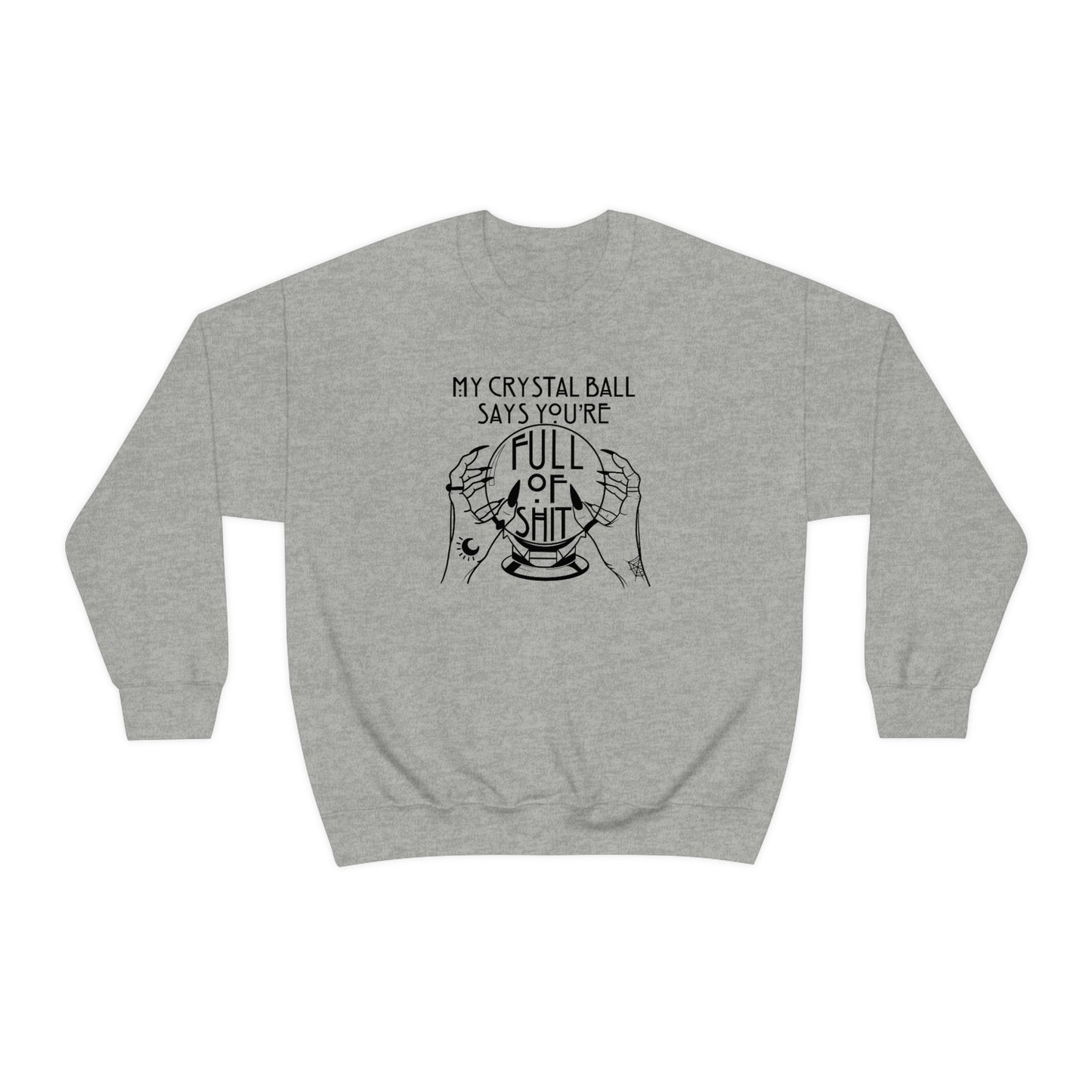 My Crystal Ball Black Font White unisex heavy blend crewneck sweatshirt
