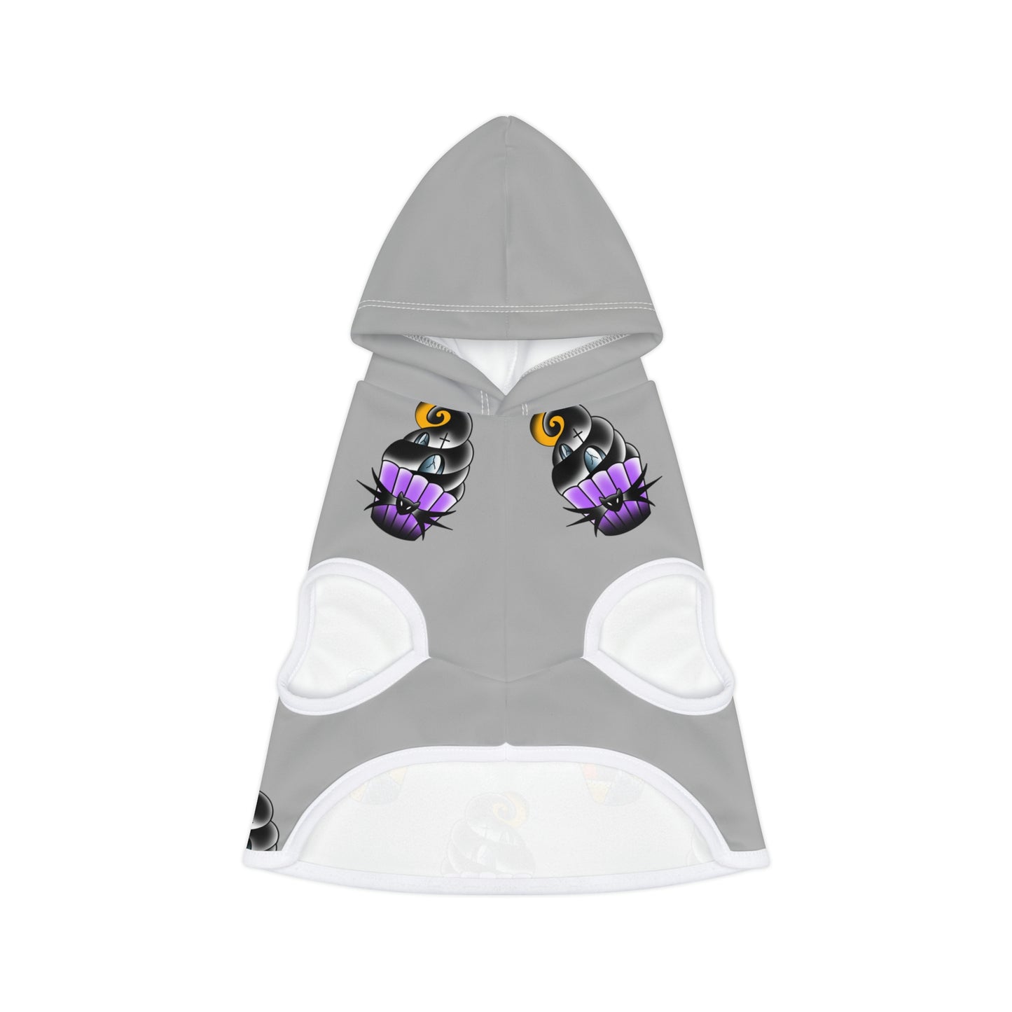 Jack and Sally Cupcake Grey Dog Hoodie