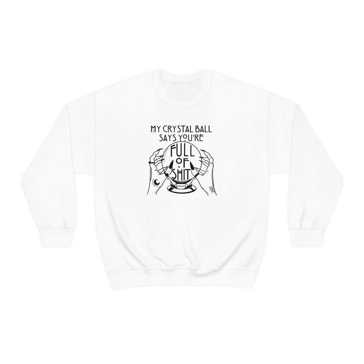 My Crystal Ball Black Font White unisex heavy blend crewneck sweatshirt