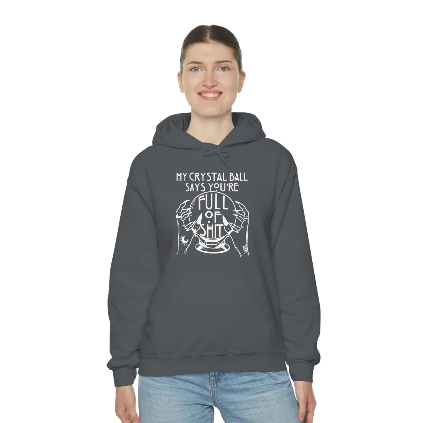 My Crystal Ball White Font Unisex Heavy Blend™ Hooded Sweatshirt