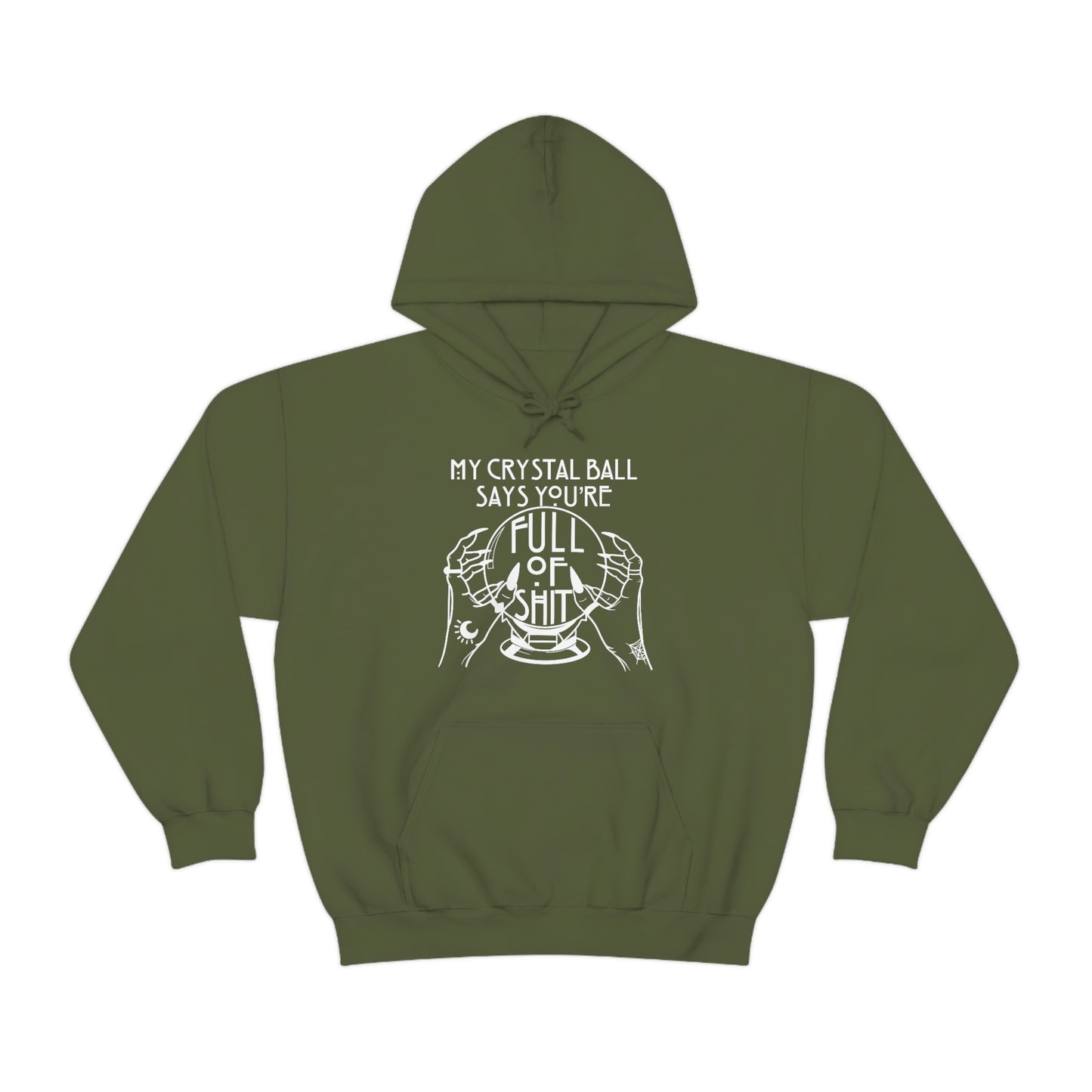 My Crystal Ball White Font Unisex Heavy Blend™ Hooded Sweatshirt