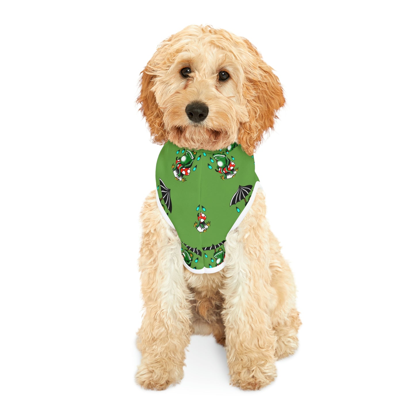 Rainy Day Frog Green Dog Hoodie