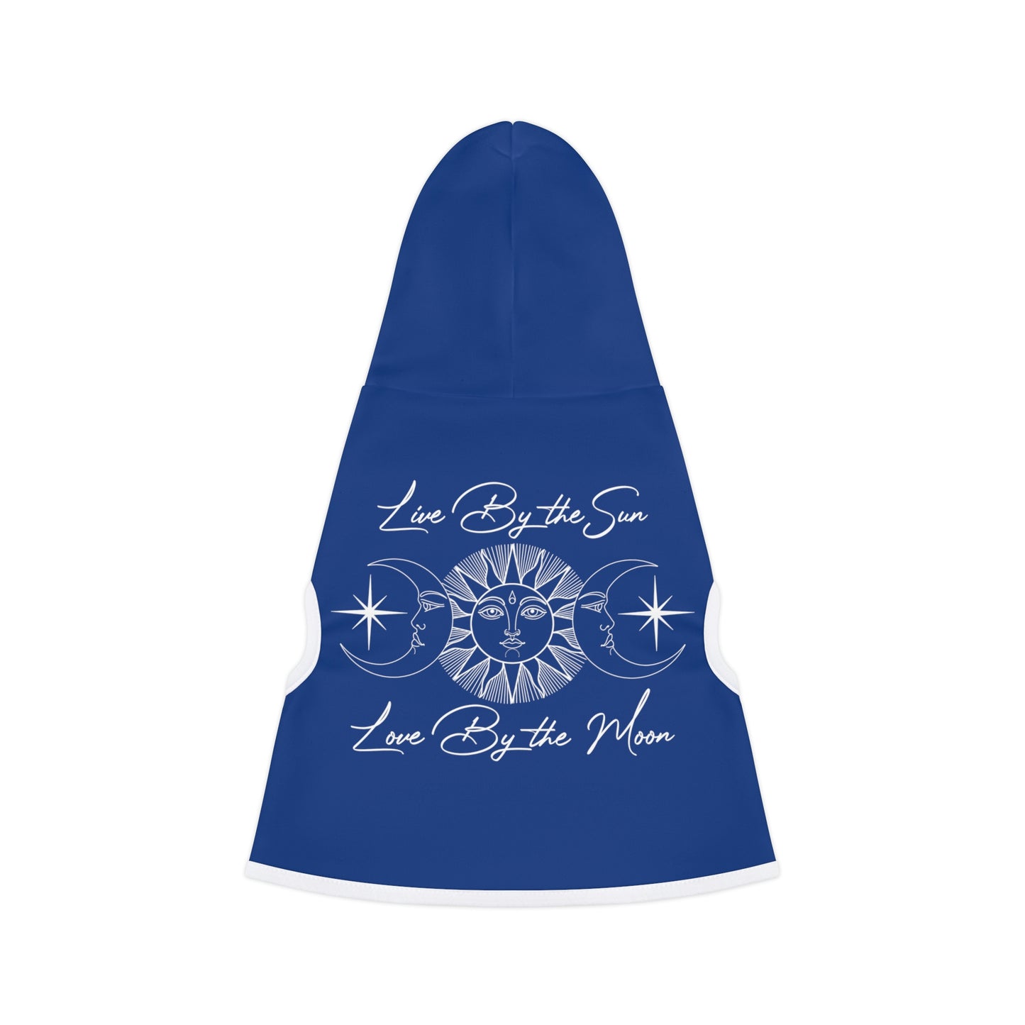 Sun and Moon Dark Blue Dog Hoodie