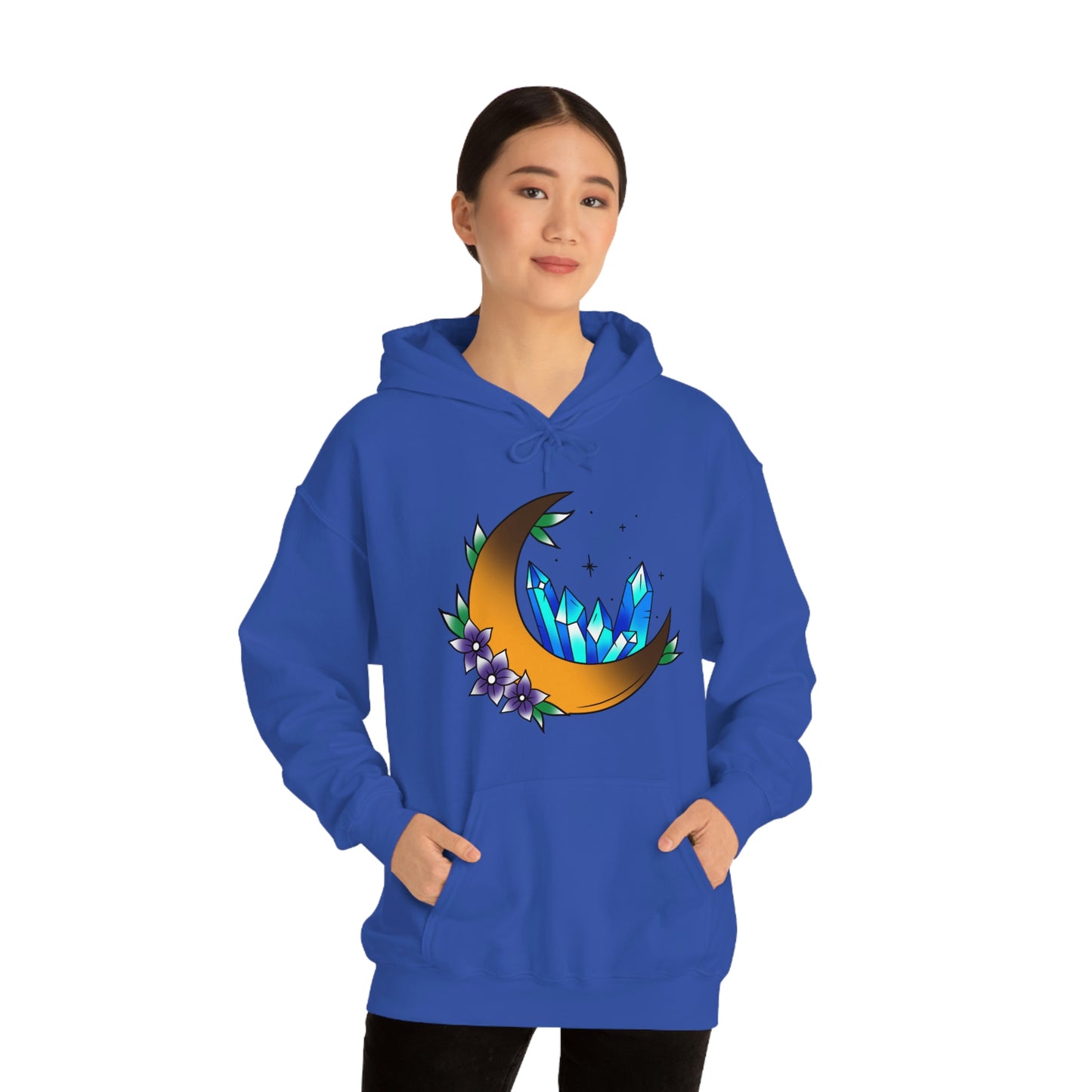 Blue Crystal Flower Unisex Heavy Blend™ Hooded Sweatshirt