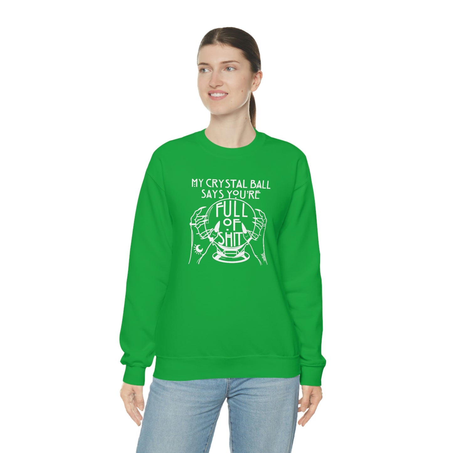 My Crystal Ball White Font unisex heavy blend crewneck sweatshirt