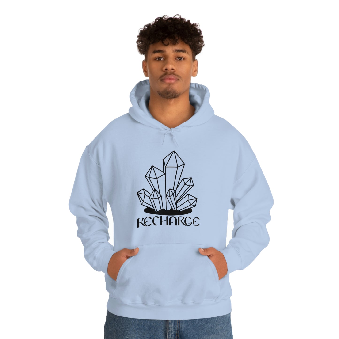 Recharge Black Font Unisex Heavy Blend™ Hooded Sweatshirt