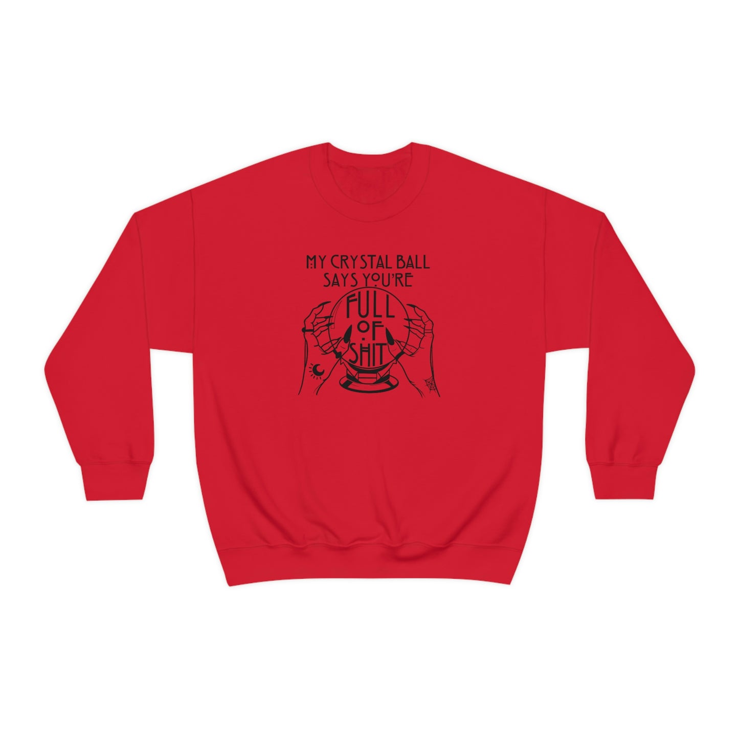 My Crystal Ball Black Font White unisex heavy blend crewneck sweatshirt