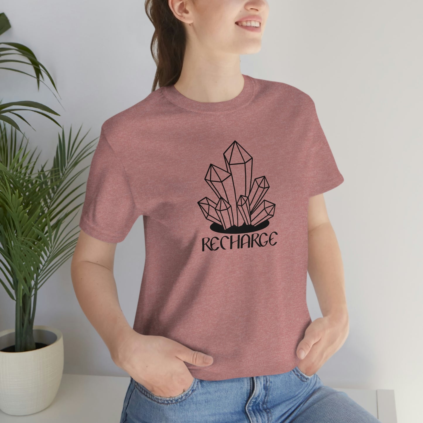 Recharge Black Font Unisex Jersey Short Sleeve Tee