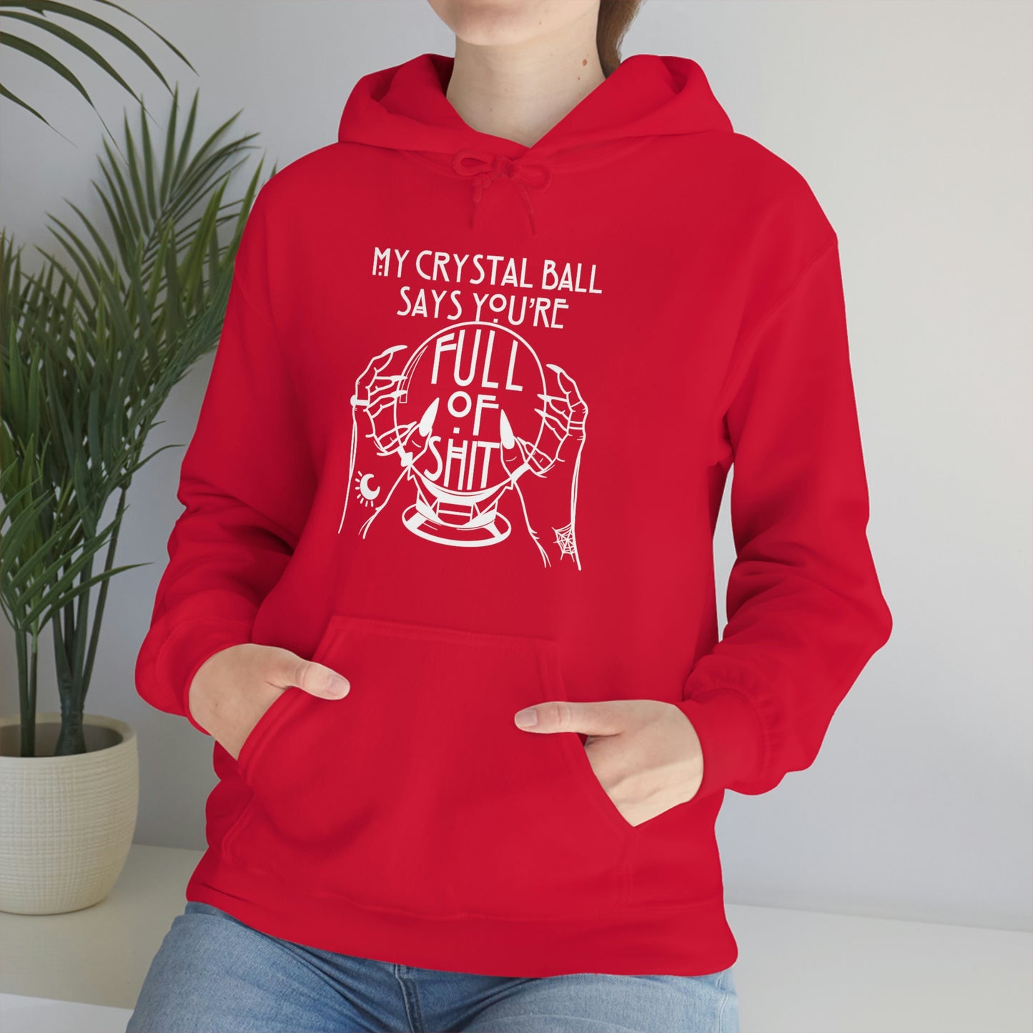 My Crystal Ball White Font Unisex Heavy Blend™ Hooded Sweatshirt