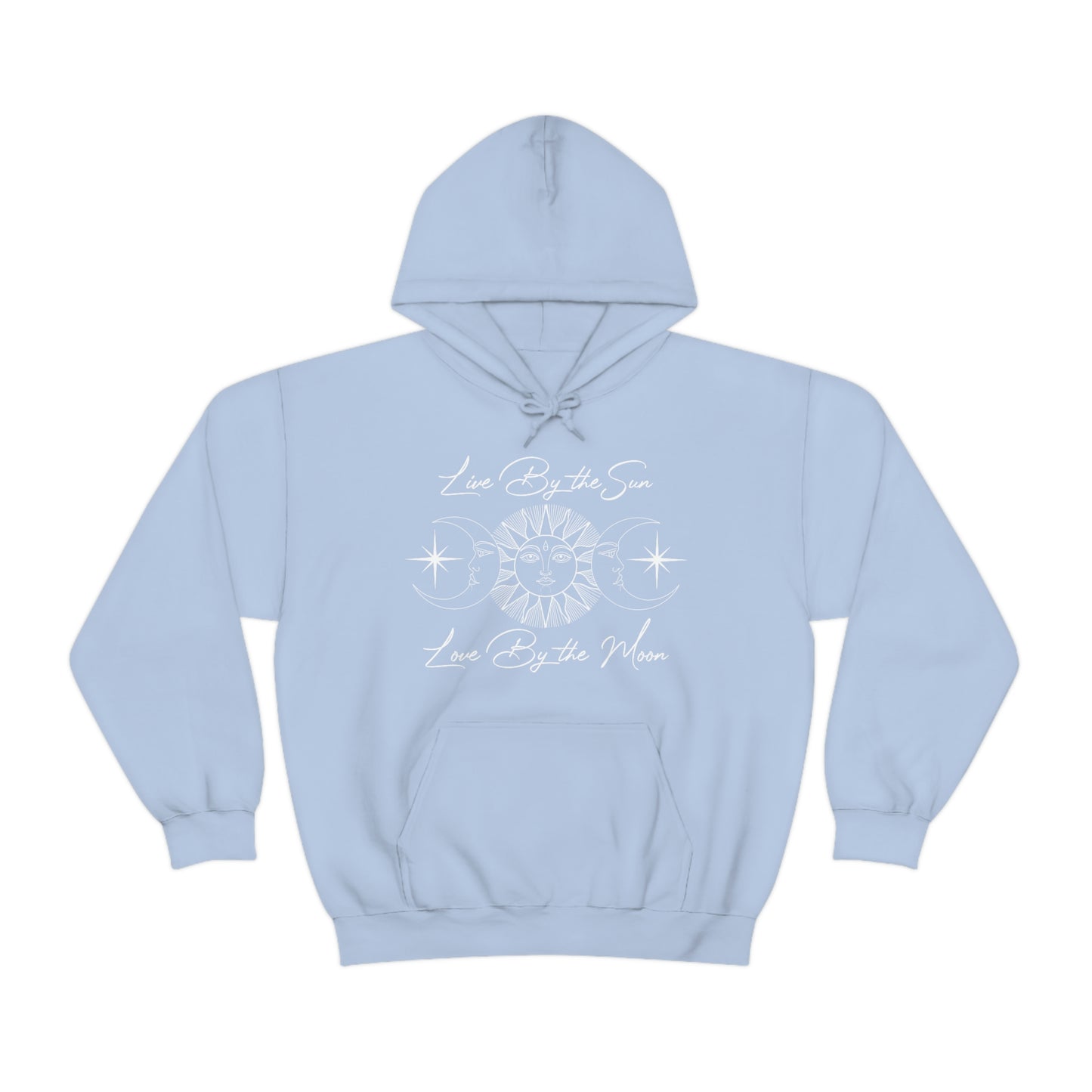 Live By the Sun White Font Unisex Heavy Blend™ Hooded Sweatshirt