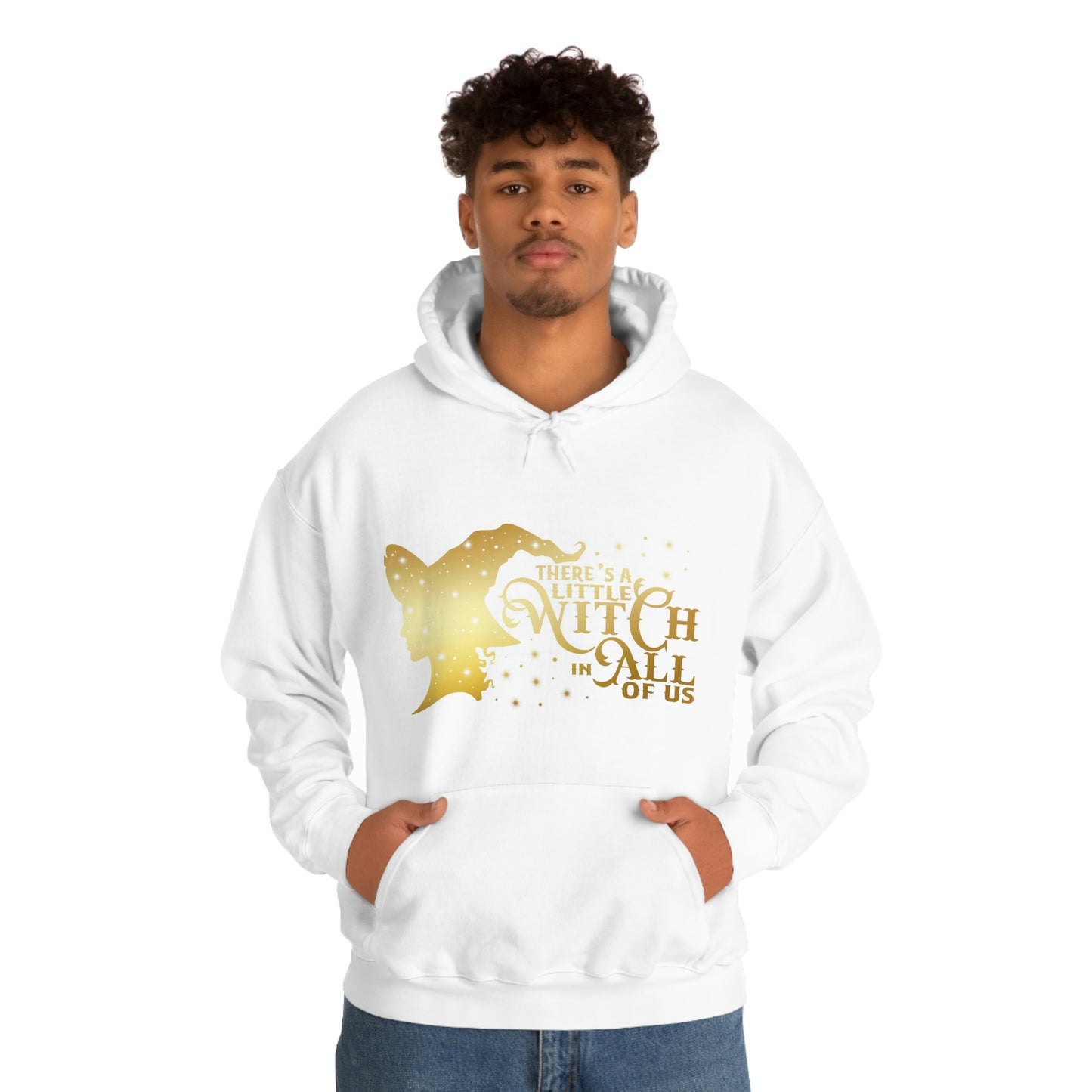 Witch In All of Us Gold Font Unisex Heavy Blend™ Hooded Sweatshirt