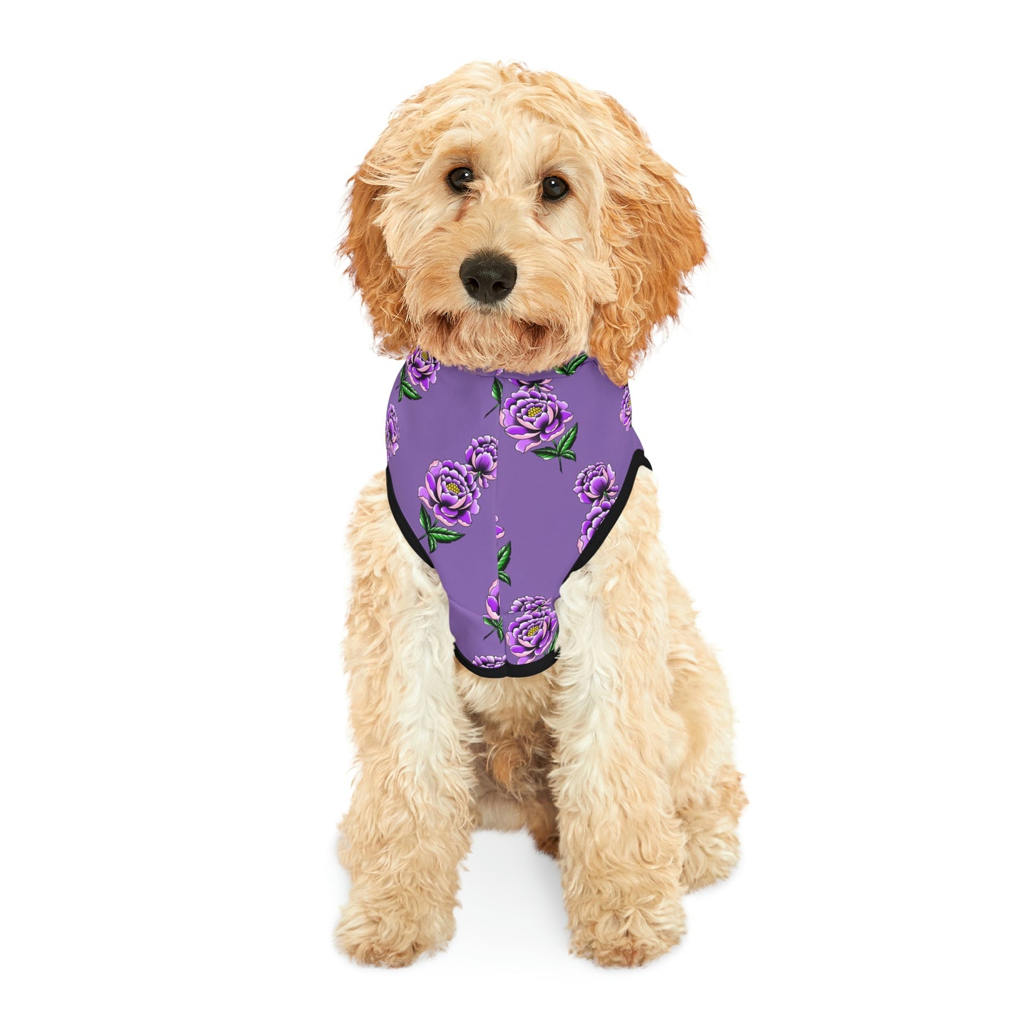 Flower Pattern Purple Dog Hoodie