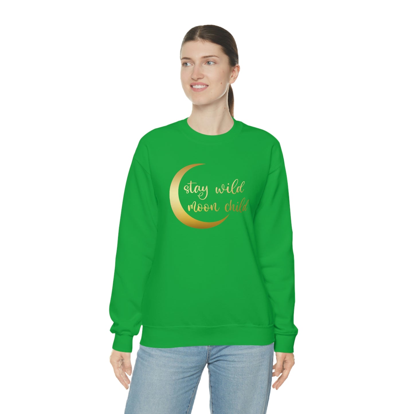 Stay Wild Moon Child Gold unisex heavy blend crewneck sweatshirt