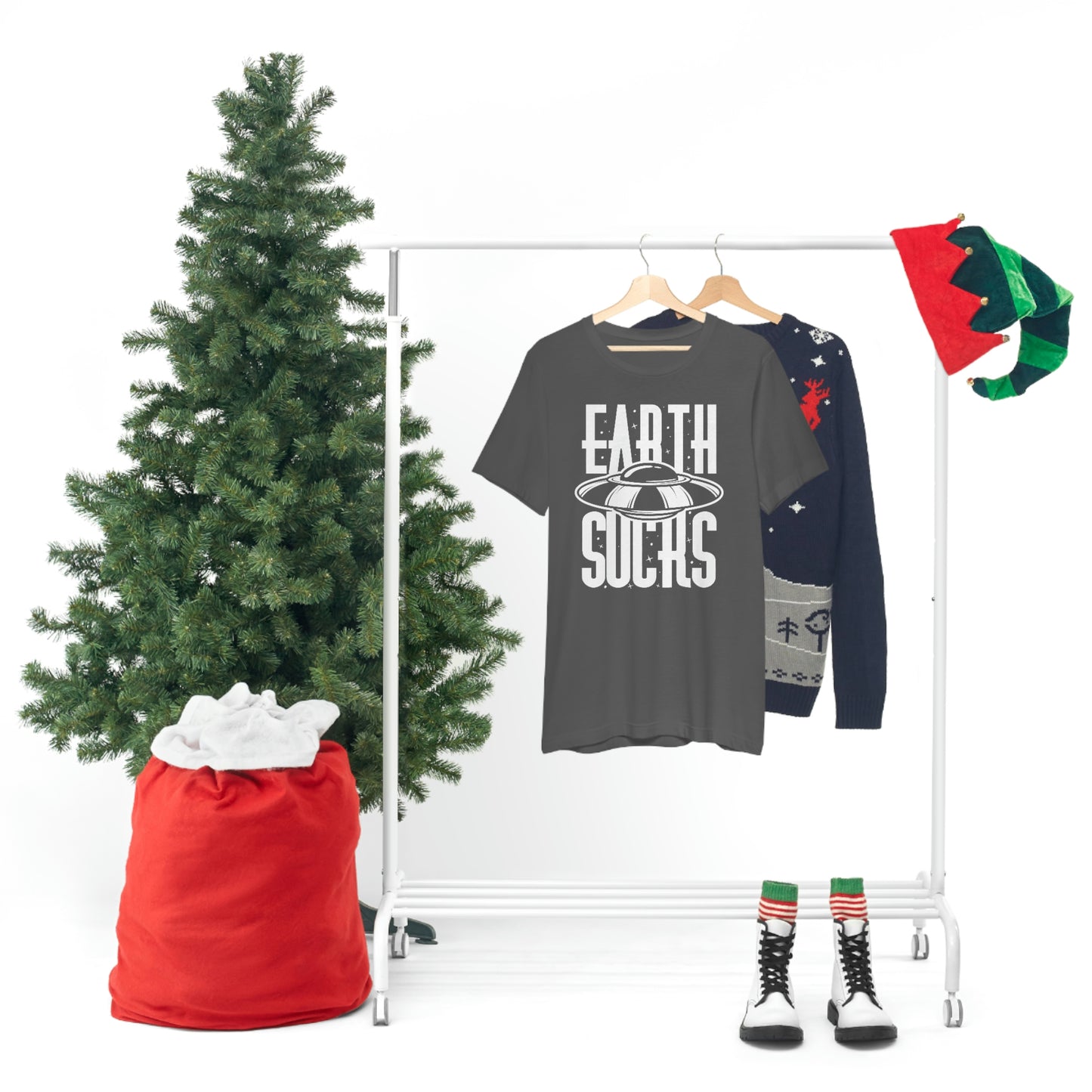 Earth Sucks White Font Unisex Jersey Short Sleeve Tee