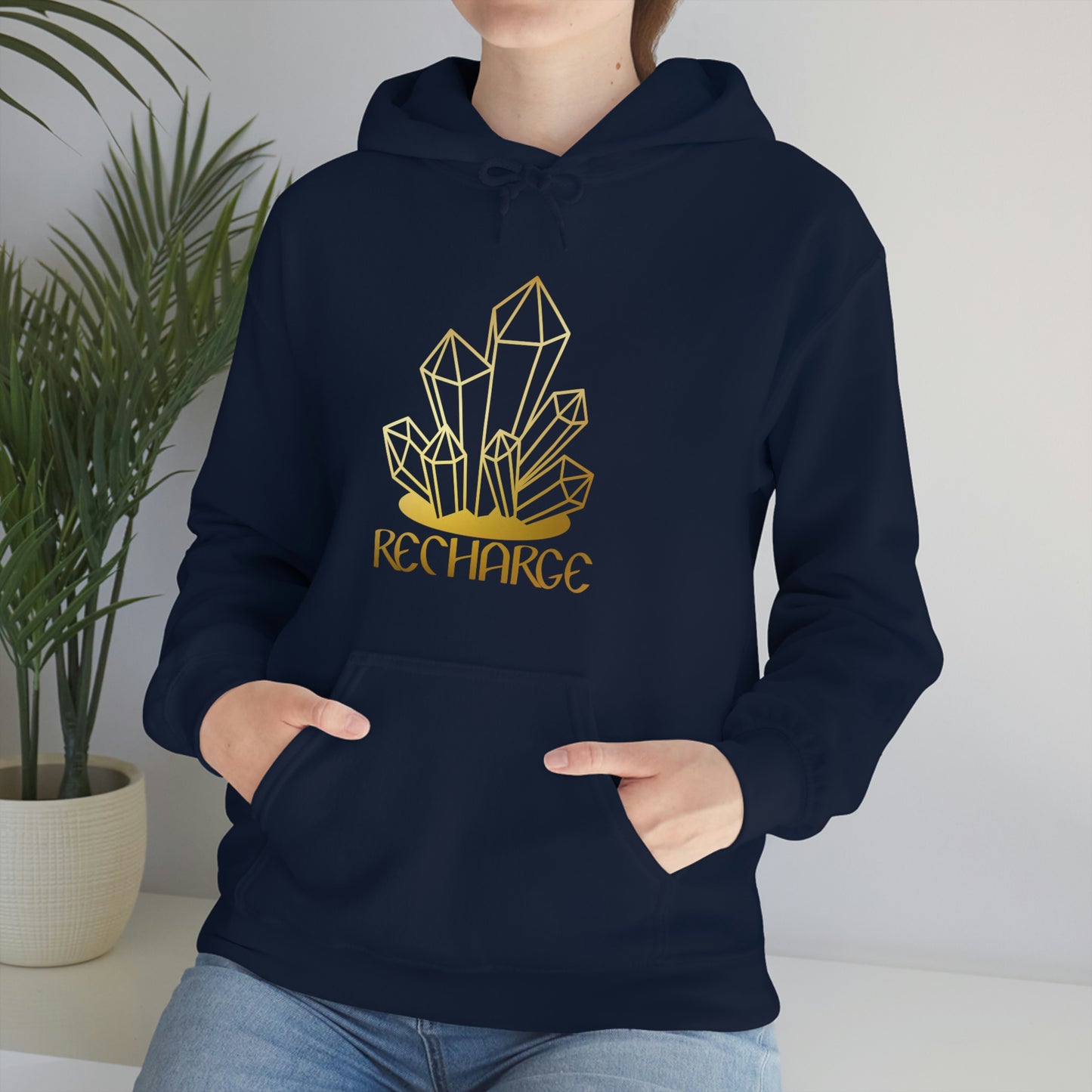 Recharge Gold Font Unisex Heavy Blend™ Hooded Sweatshirt