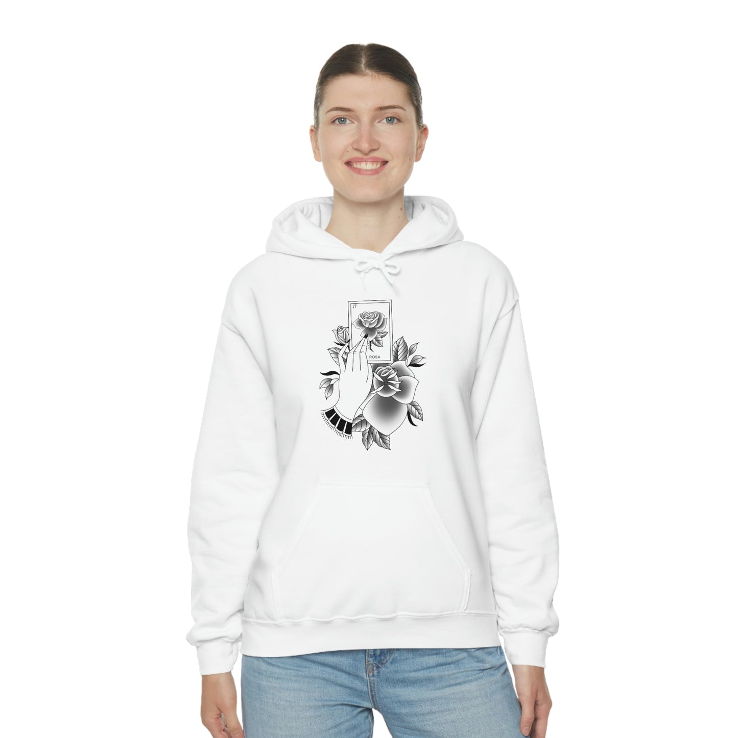 Rosa Card Black Shaded Unisex Heavy Blend™ Hooded Sweatshirt