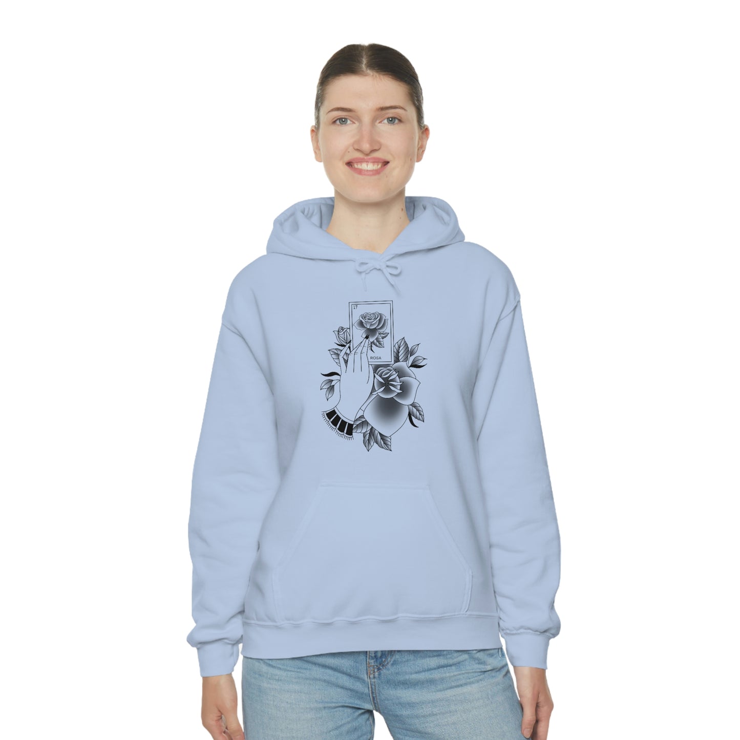 Rosa Card Black Shaded Unisex Heavy Blend™ Hooded Sweatshirt