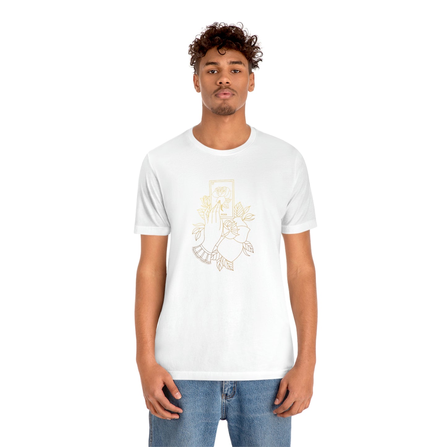 Rosa Card Gold Lines Unisex Jersey Short Sleeve Tee