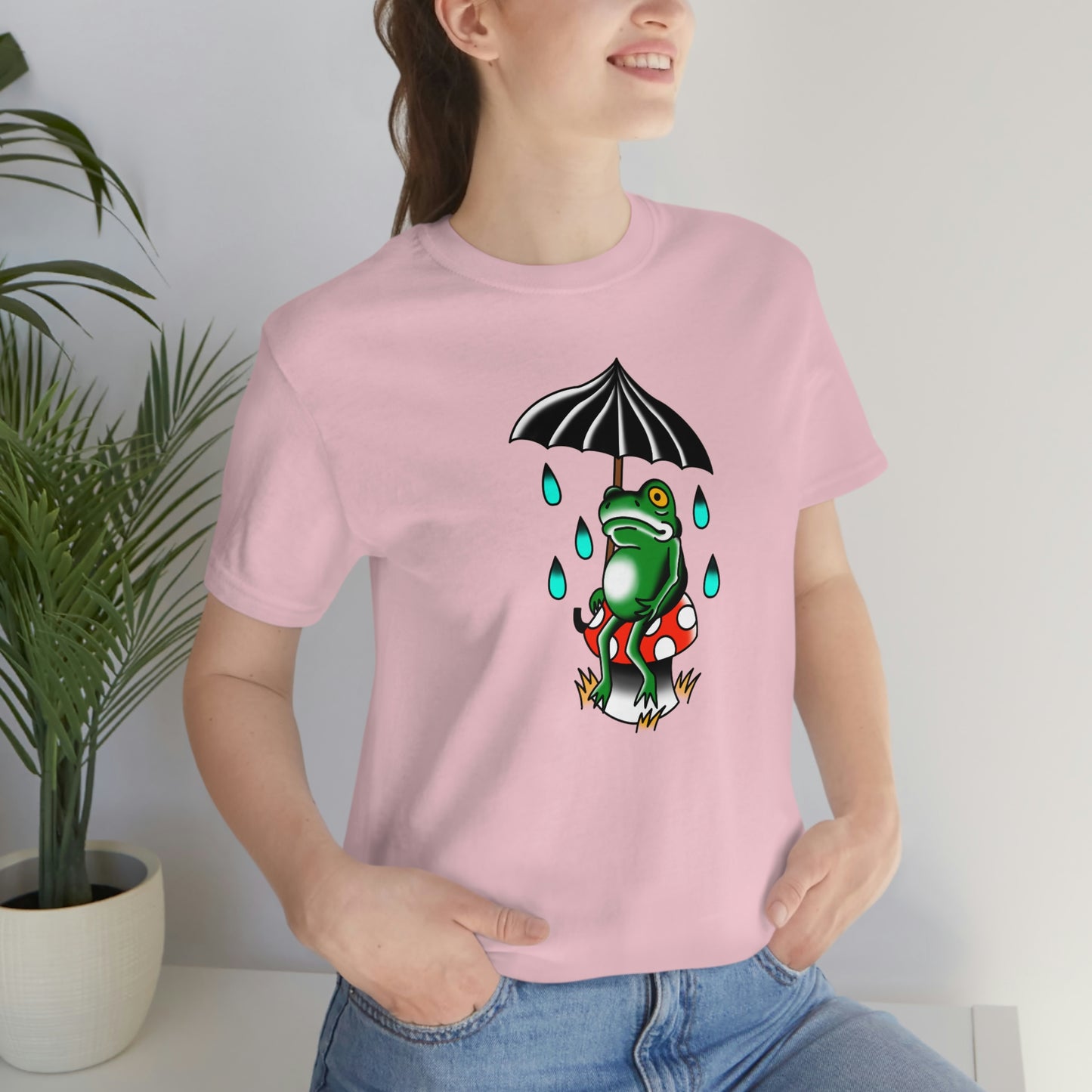 Rainy Day Frog Unisex Jersey Short Sleeve Tee