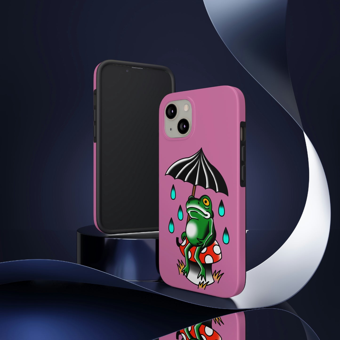 Rainy Day Frog Pink Tough Phone Cases, Case-Mate