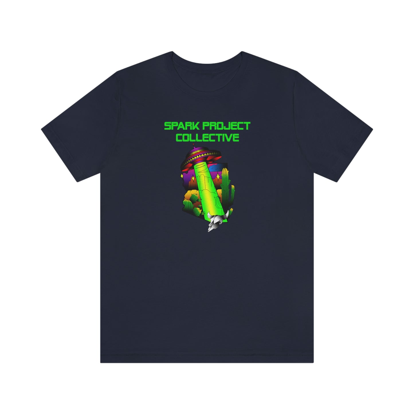 UFO Spark Green Font unisex jersey short sleeve tee