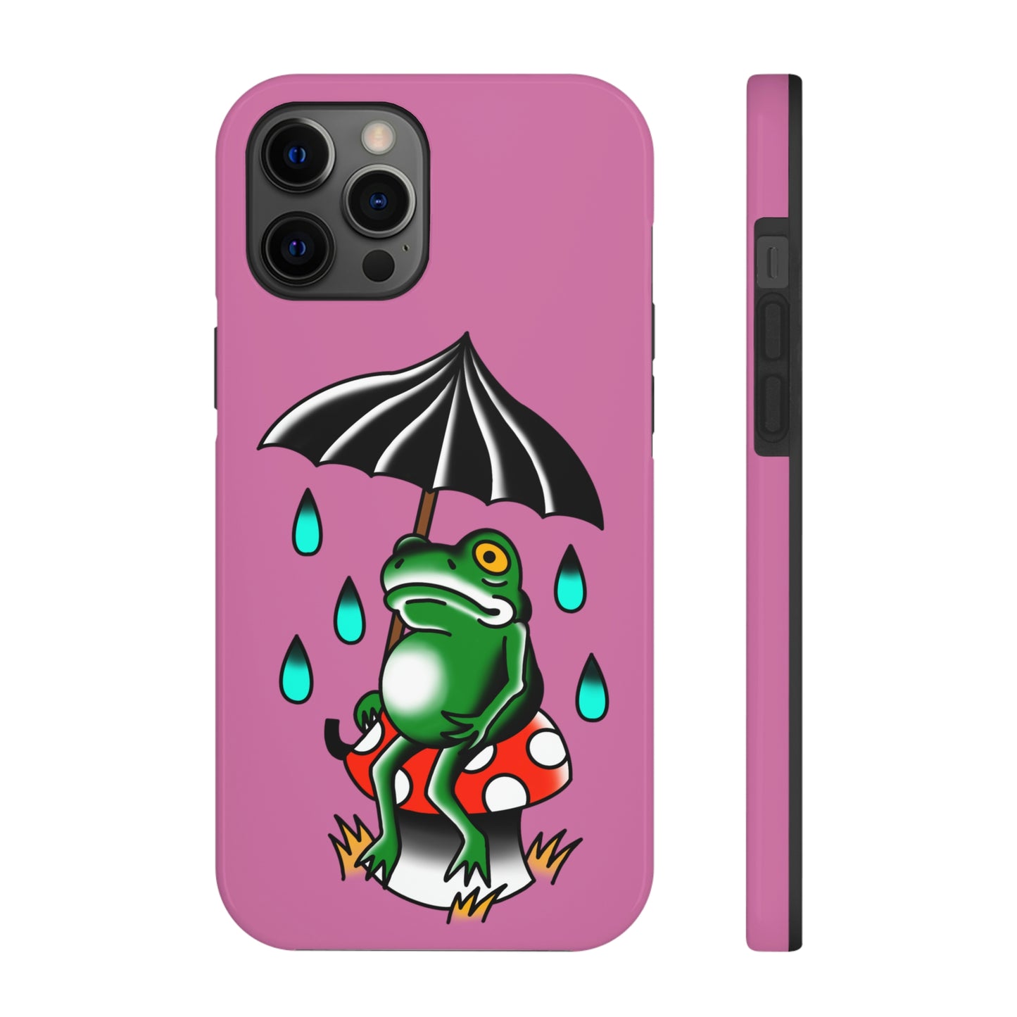 Rainy Day Frog Pink Tough Phone Cases, Case-Mate