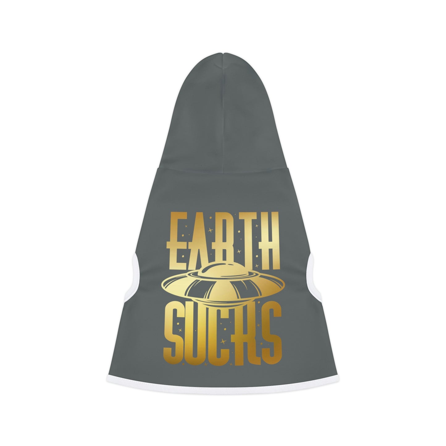 Earth Sucks Dk Grey Dog Hoodie