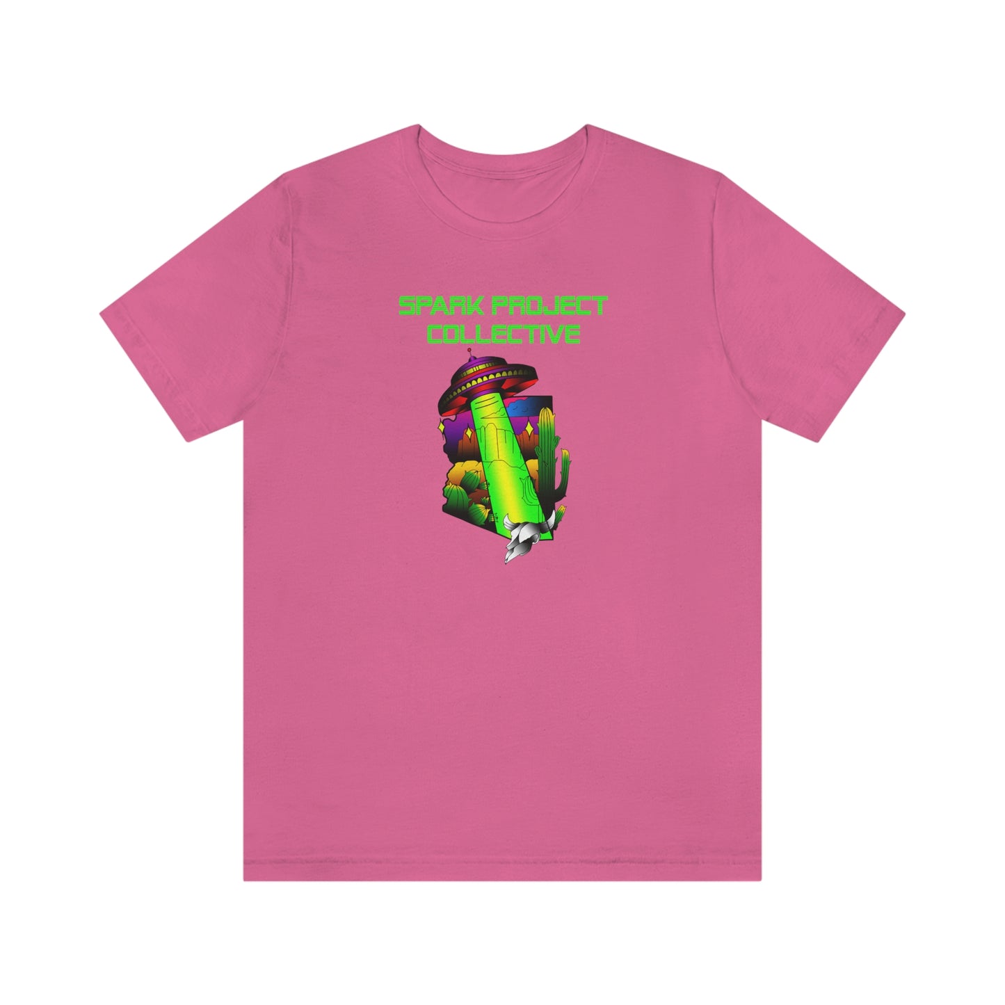 UFO Spark Green Font unisex jersey short sleeve tee