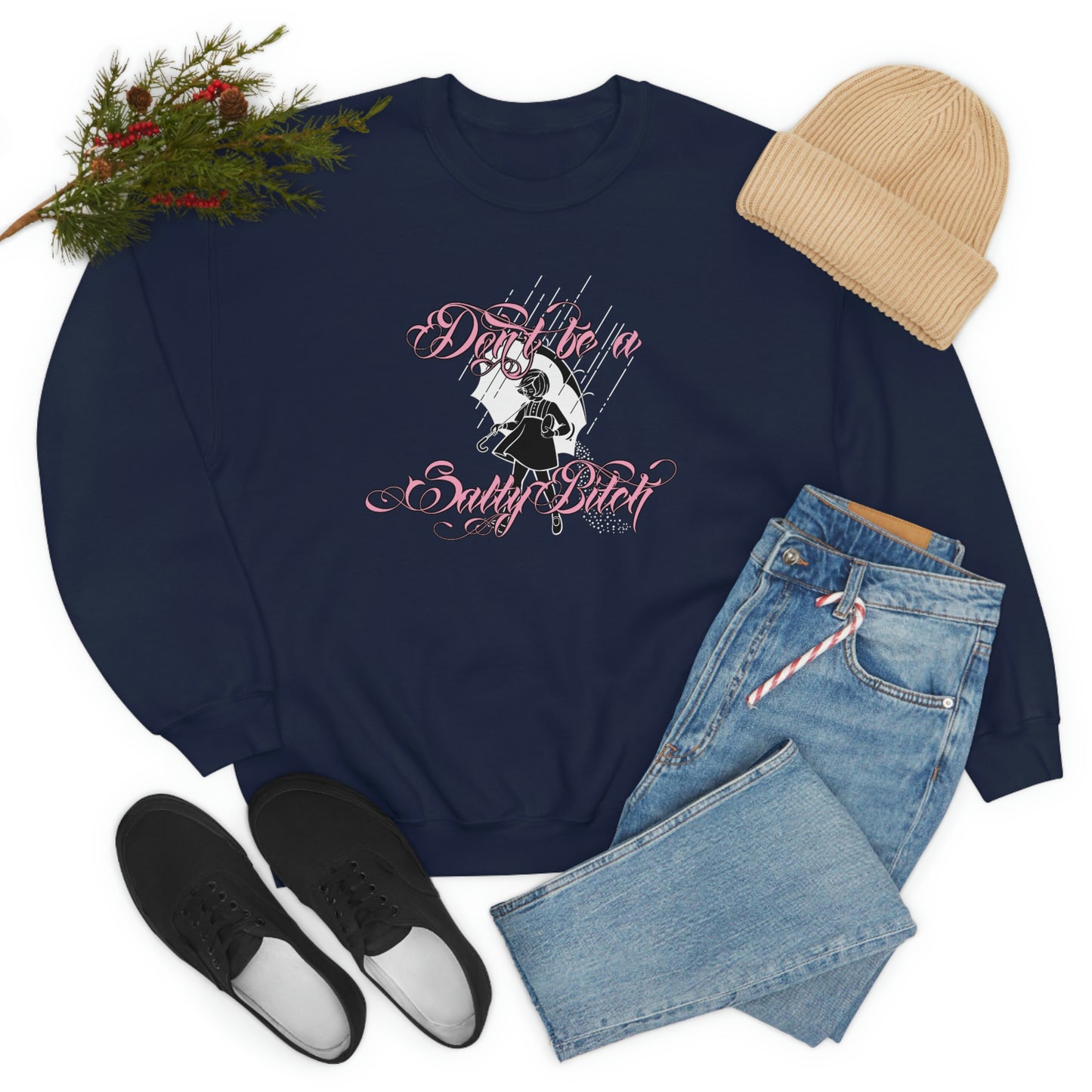 Don't Be Salty Pink and White unisex heavy blend crewneck sweatshirt