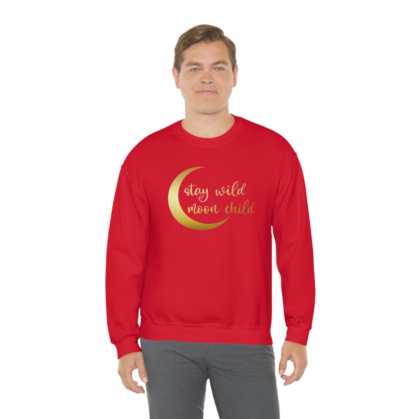 Stay Wild Moon Child Gold unisex heavy blend crewneck sweatshirt