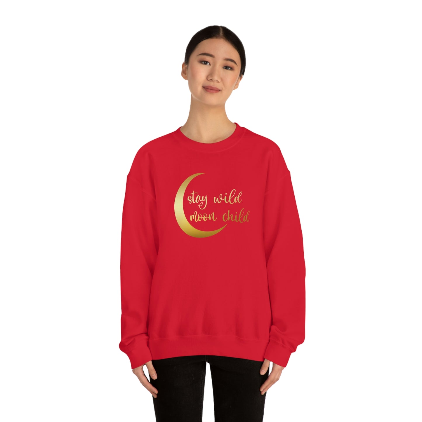 Stay Wild Moon Child Gold unisex heavy blend crewneck sweatshirt