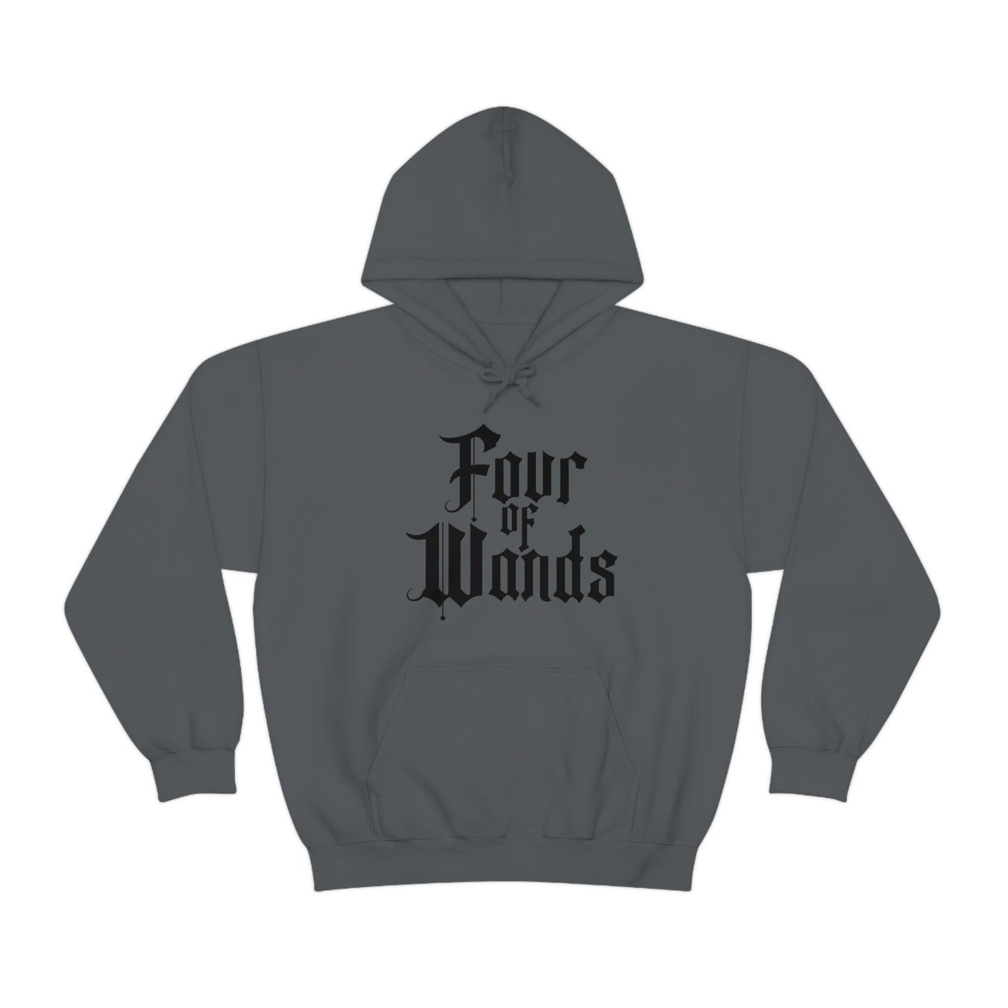 Four of Wands Black Logo Unisex Heavy Blend™ Hooded Sweatshirt