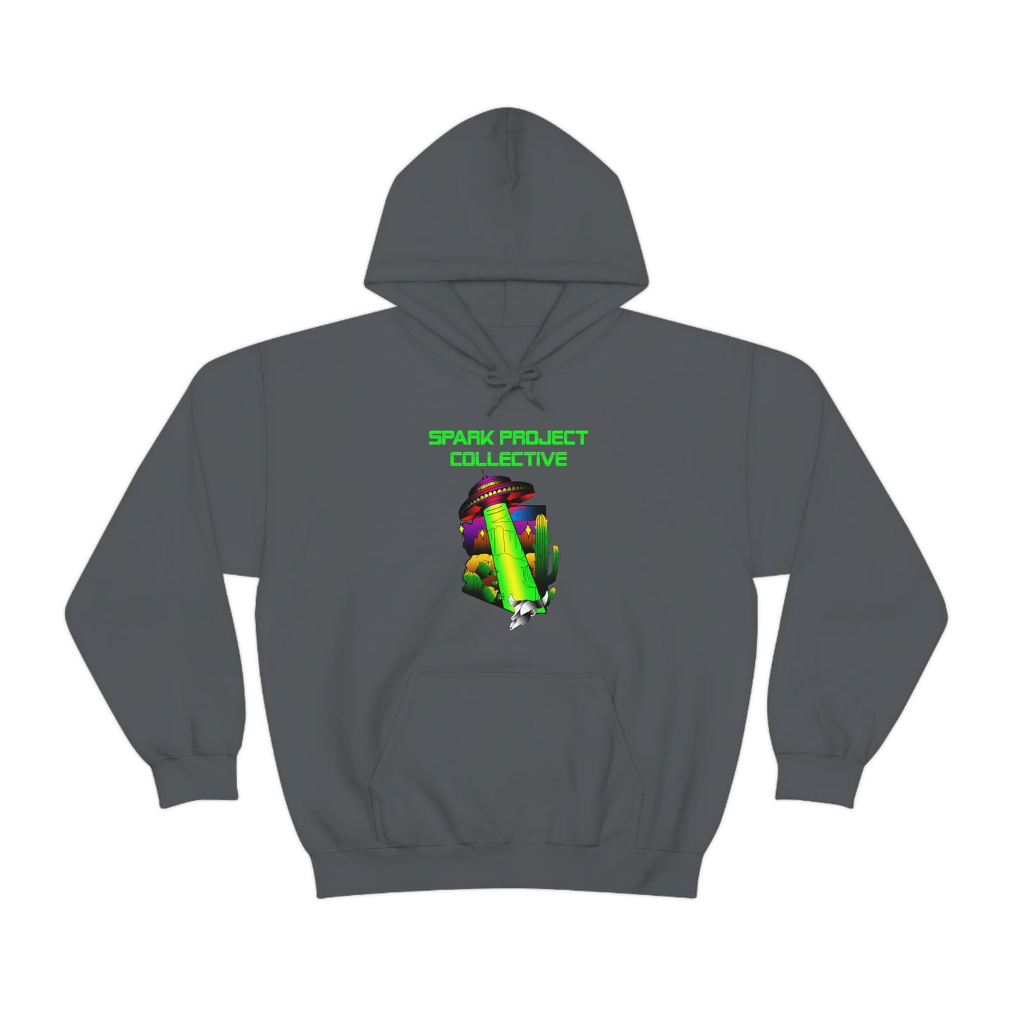 UFO Spark Green Font Unisex Heavy Blend™ Hooded Sweatshirt