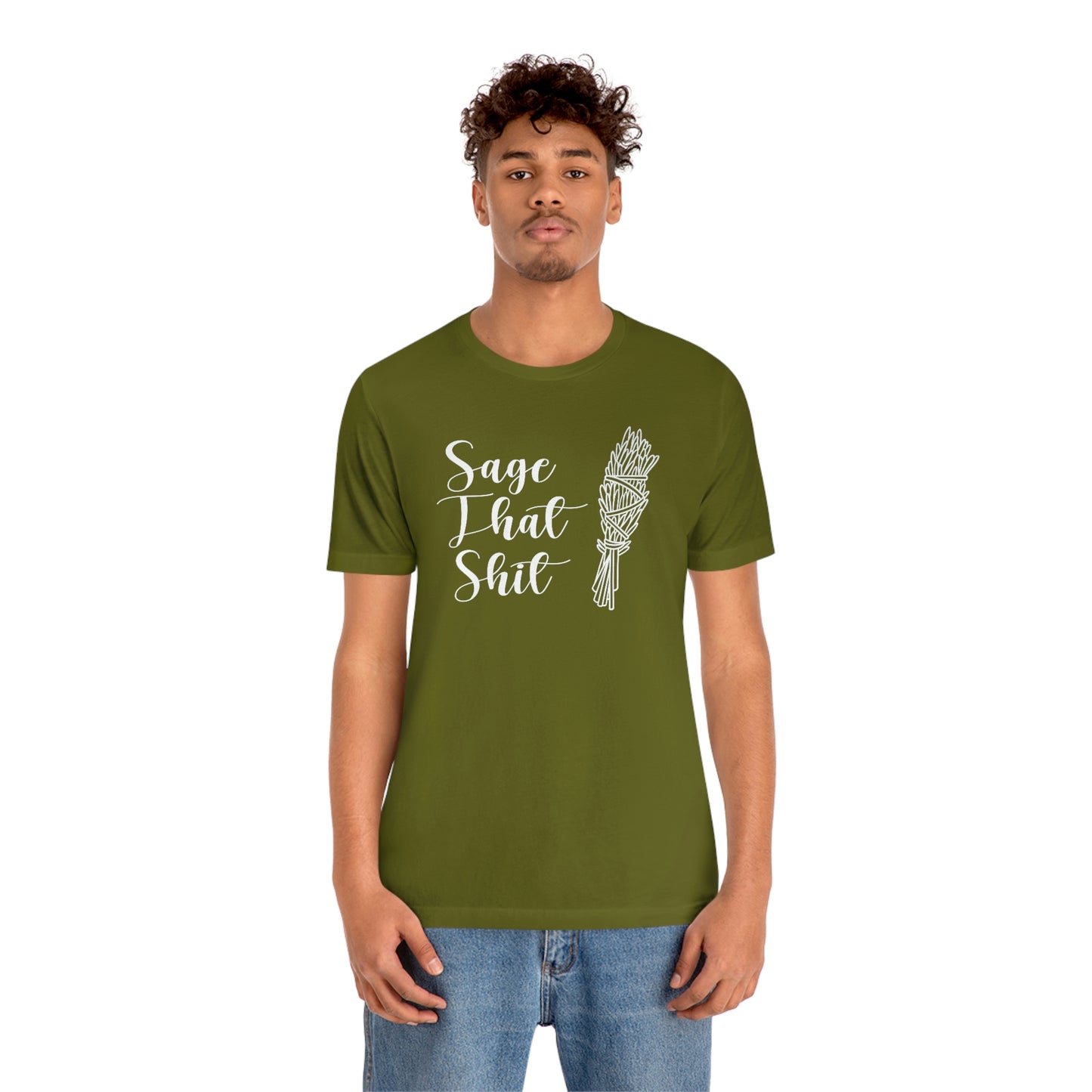 Sage That White Font Unisex Jersey Short Sleeve Tee